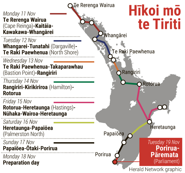 A map of the hīkoi. 