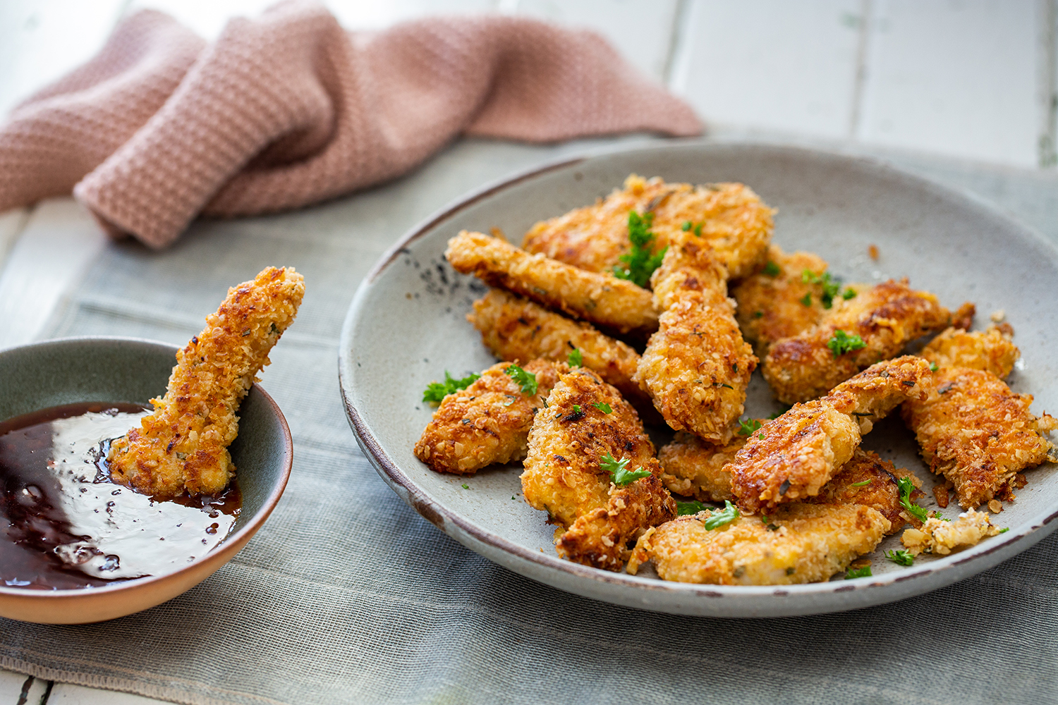 The whole family with enjoy these crunchy tenders. Photo / Babiche Martens