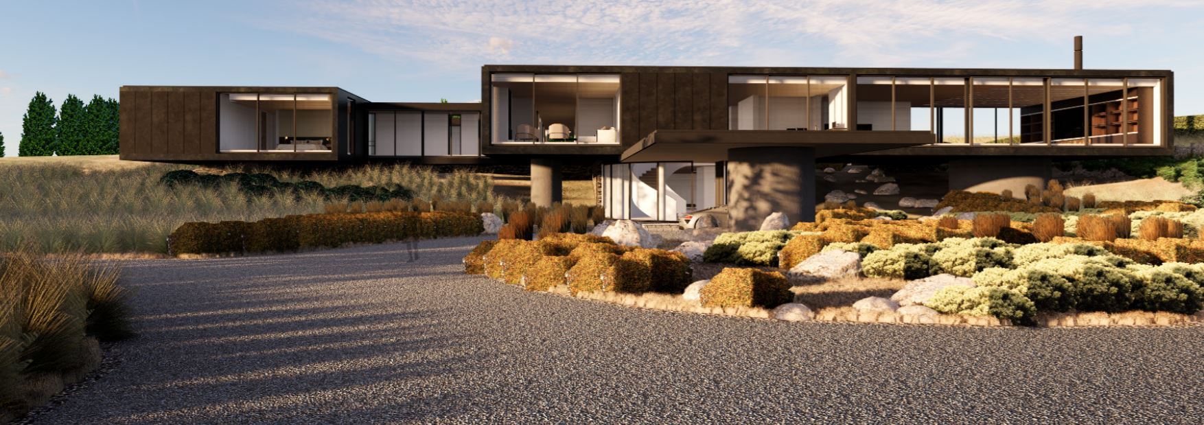 Rocks and mounds of earth to surround house. Photo / QLDC