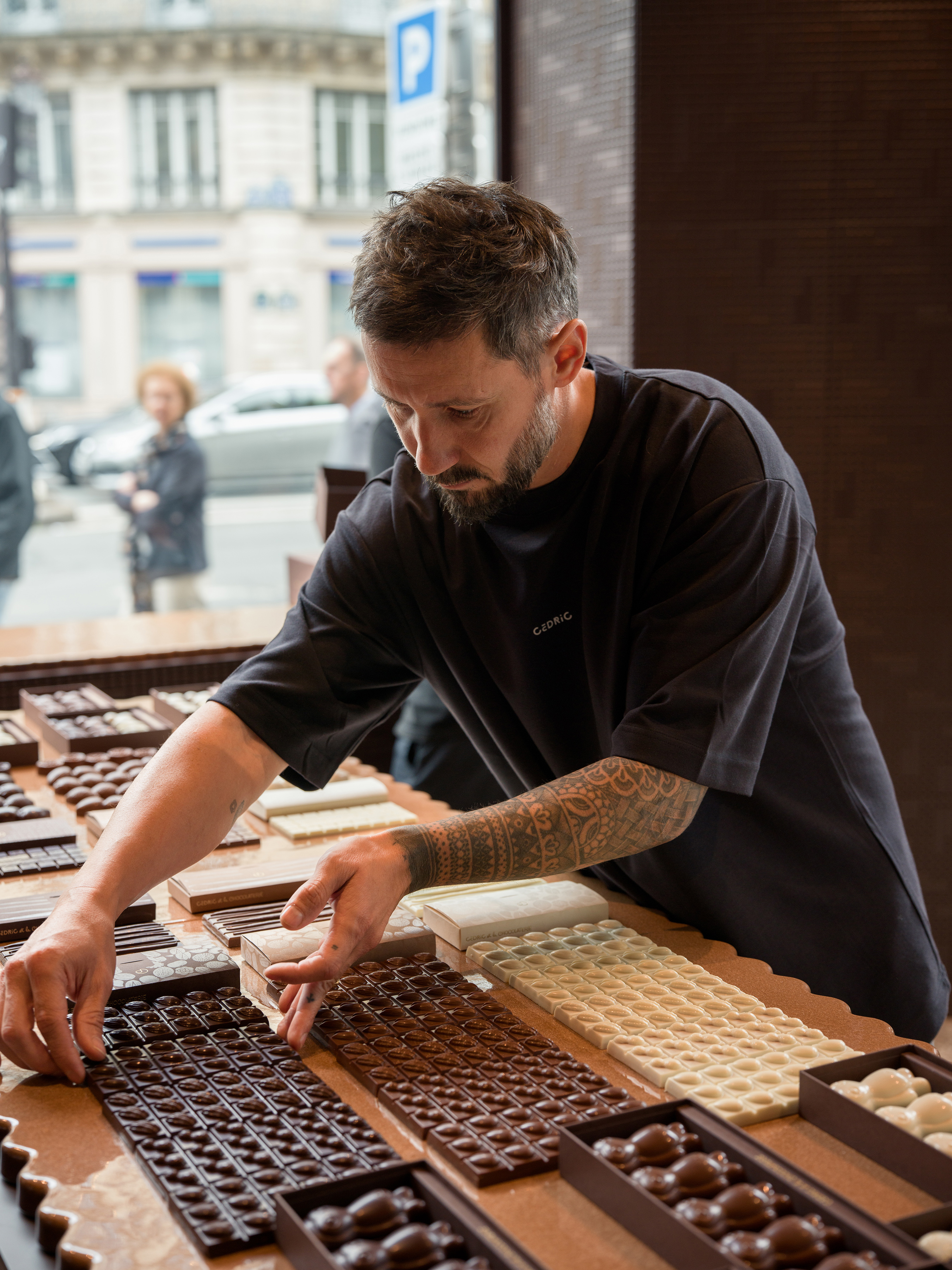 Cedric Grolet at Cedric et la Chocolaterie, his new chocolate shop in Paris. With nearly 13 million Instagram followers, Grolet has a global reputation to live up to. Photo / Matthew Avignone, The New York Times