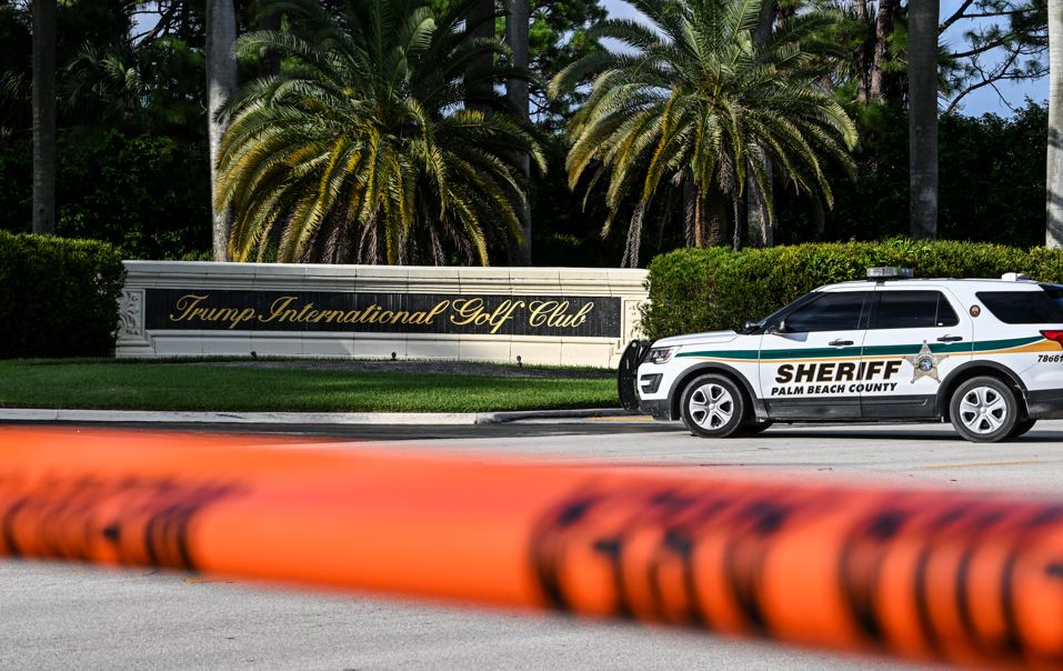 The street outside the Trump International Golf Club in West Palm Beach, Florida. Photo / AFP