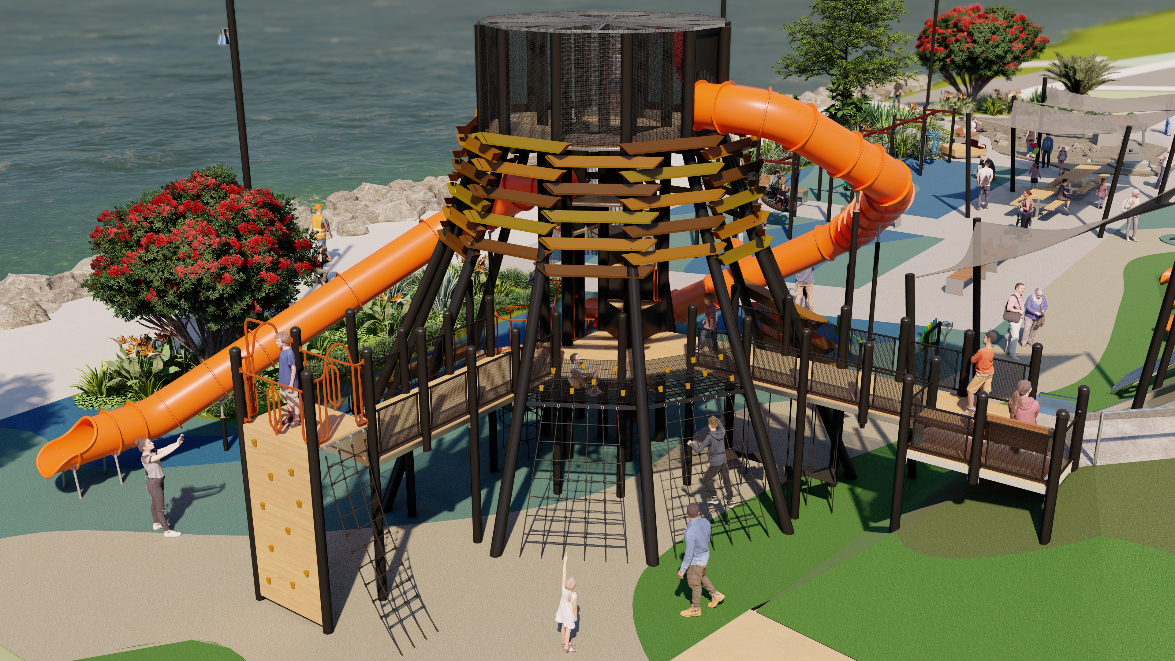 Designs for Tauranga's new waterfront playground along The Strand.