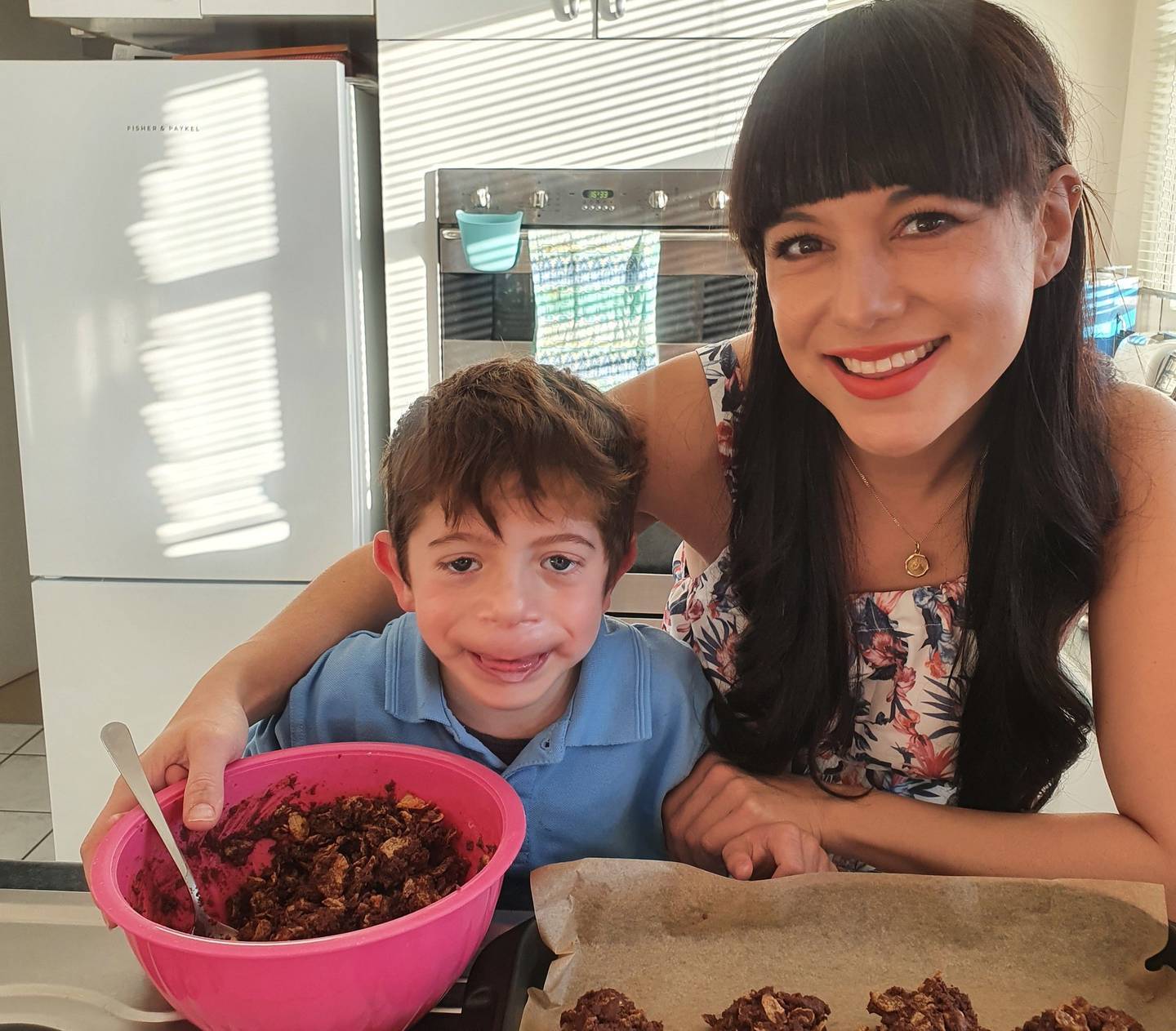 Katy Thomas and her son Edward.