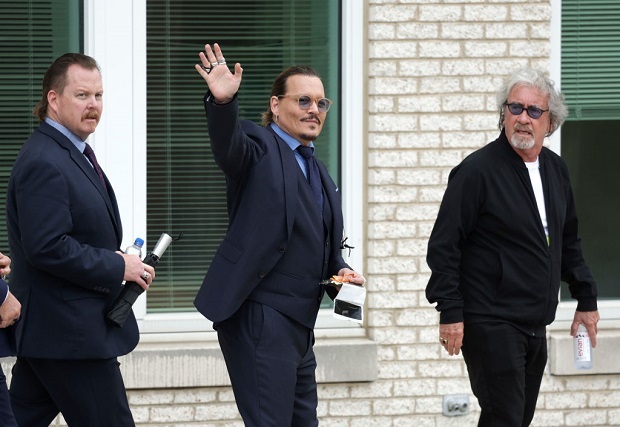 Actor Johnny Depp takes a break during his trial at Fairfax County Courthouse. Photo / Getty Images