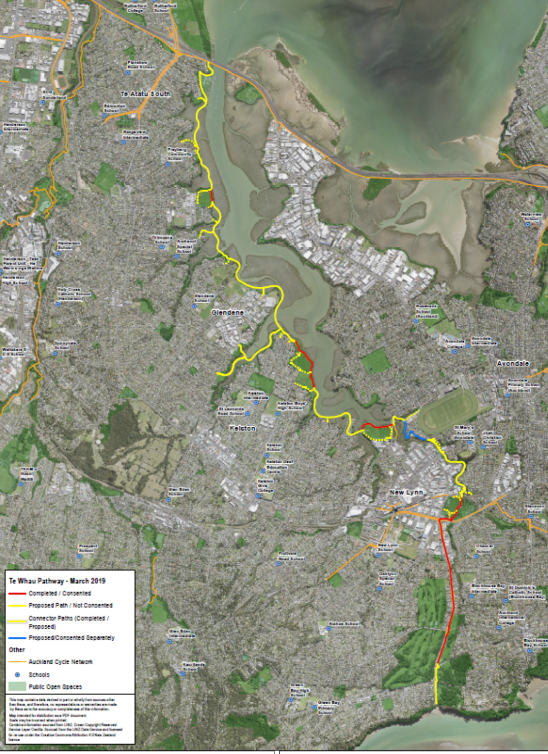 A map of Te Whau coastal pathway. 