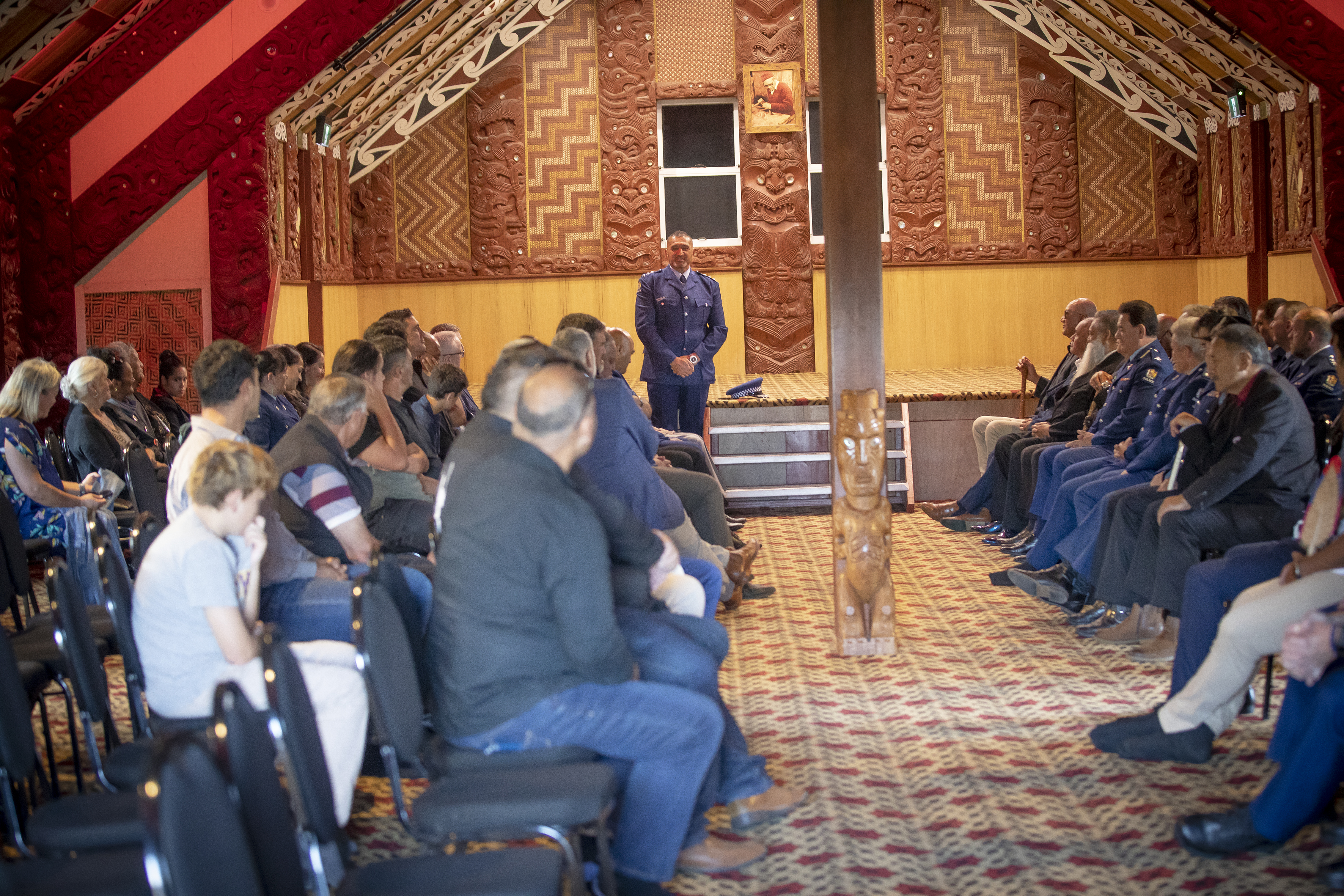 Inside Rotowhio Marae at Te Puia. Photo / Andrew Warner