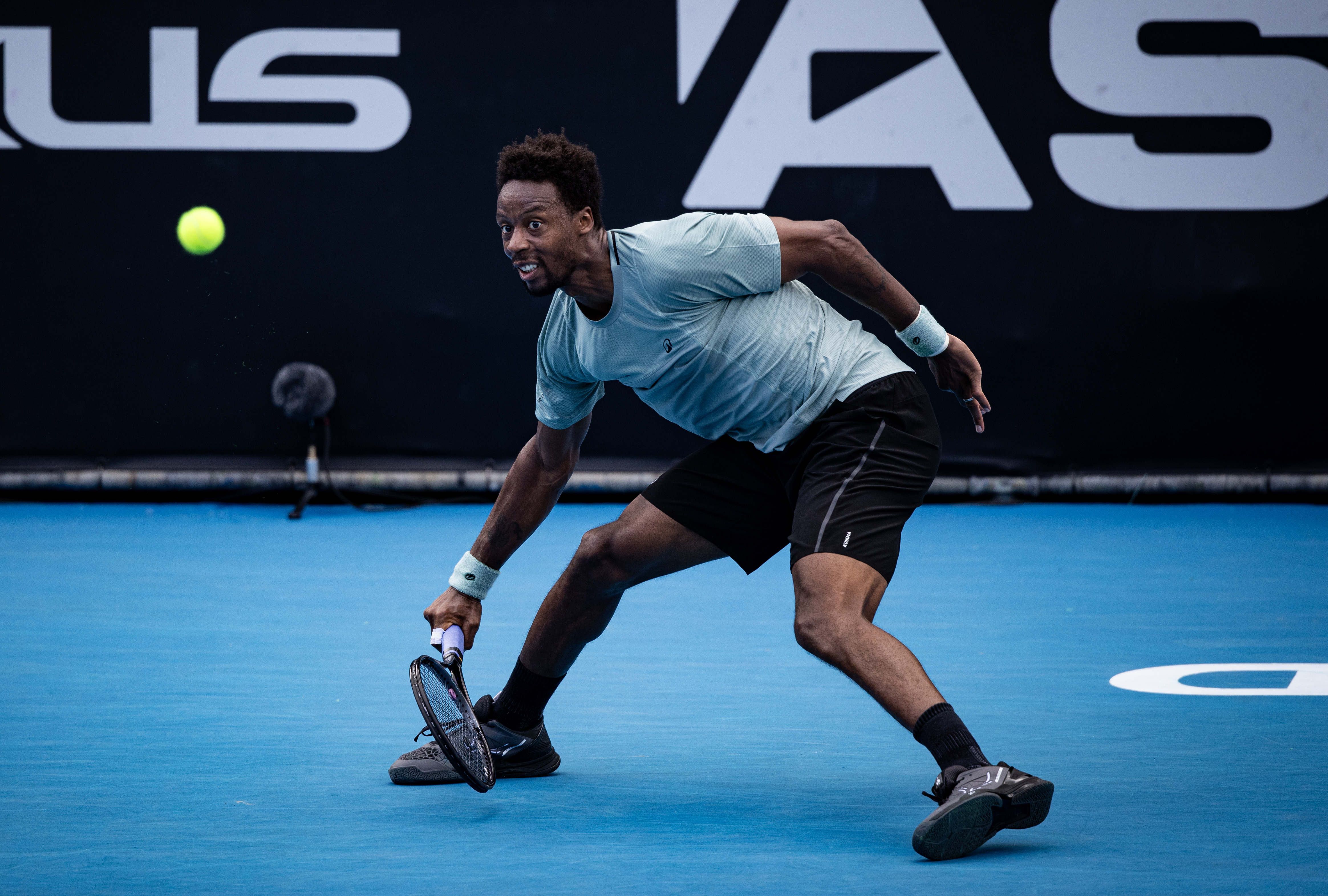 Gael Monfils in action during the ASB Classic semifinal. Photo / Dean Purcell
