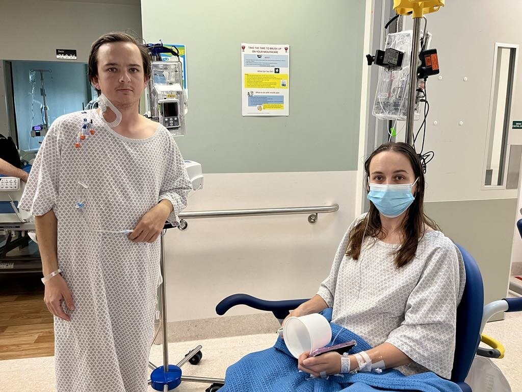 Elliott Goldfinch with his sister, Sapphire, after his second kidney transplant.