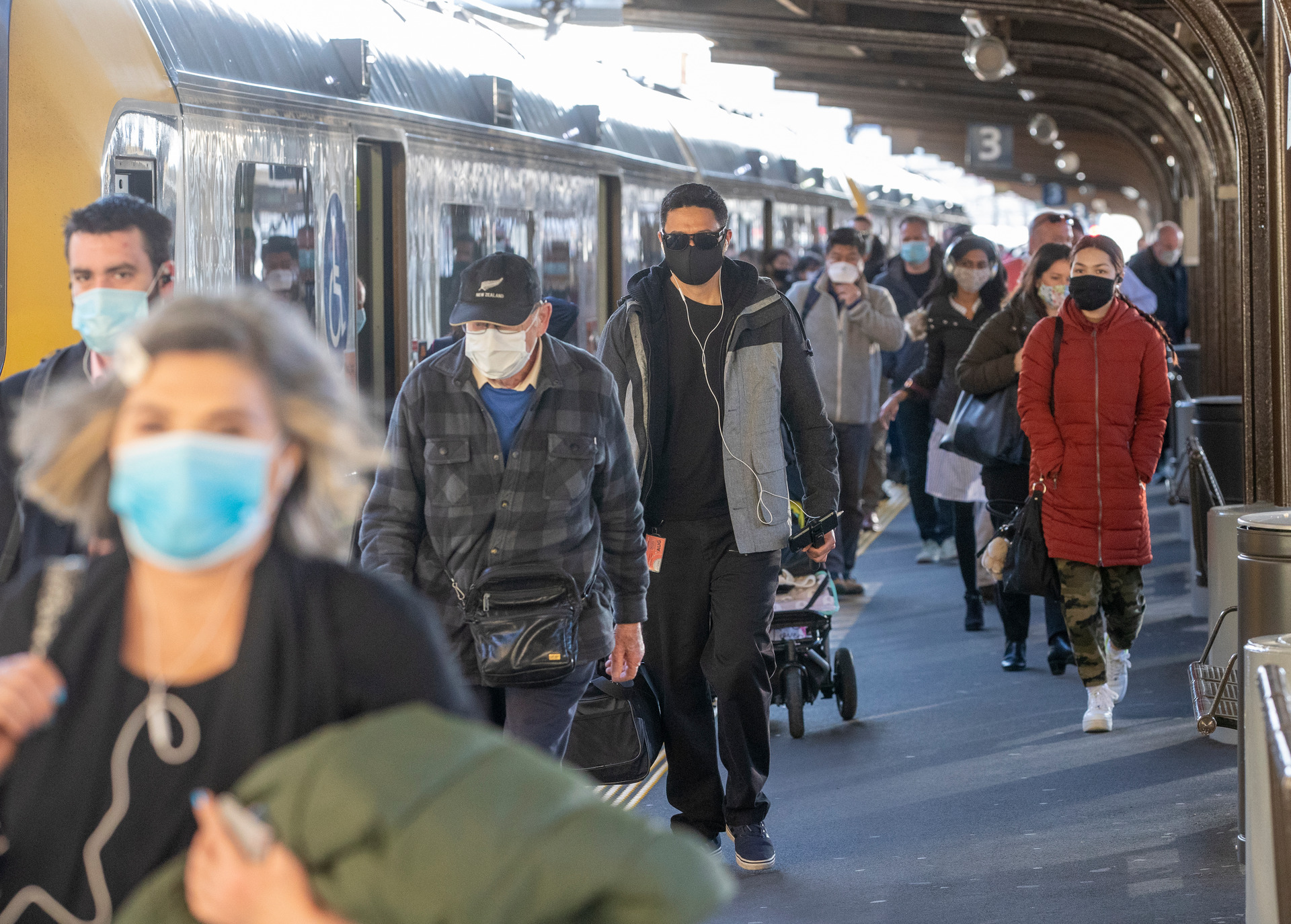 Passengers disembarking from a commuter train at Wellington's central railway station. Photo / Mark Mitchell