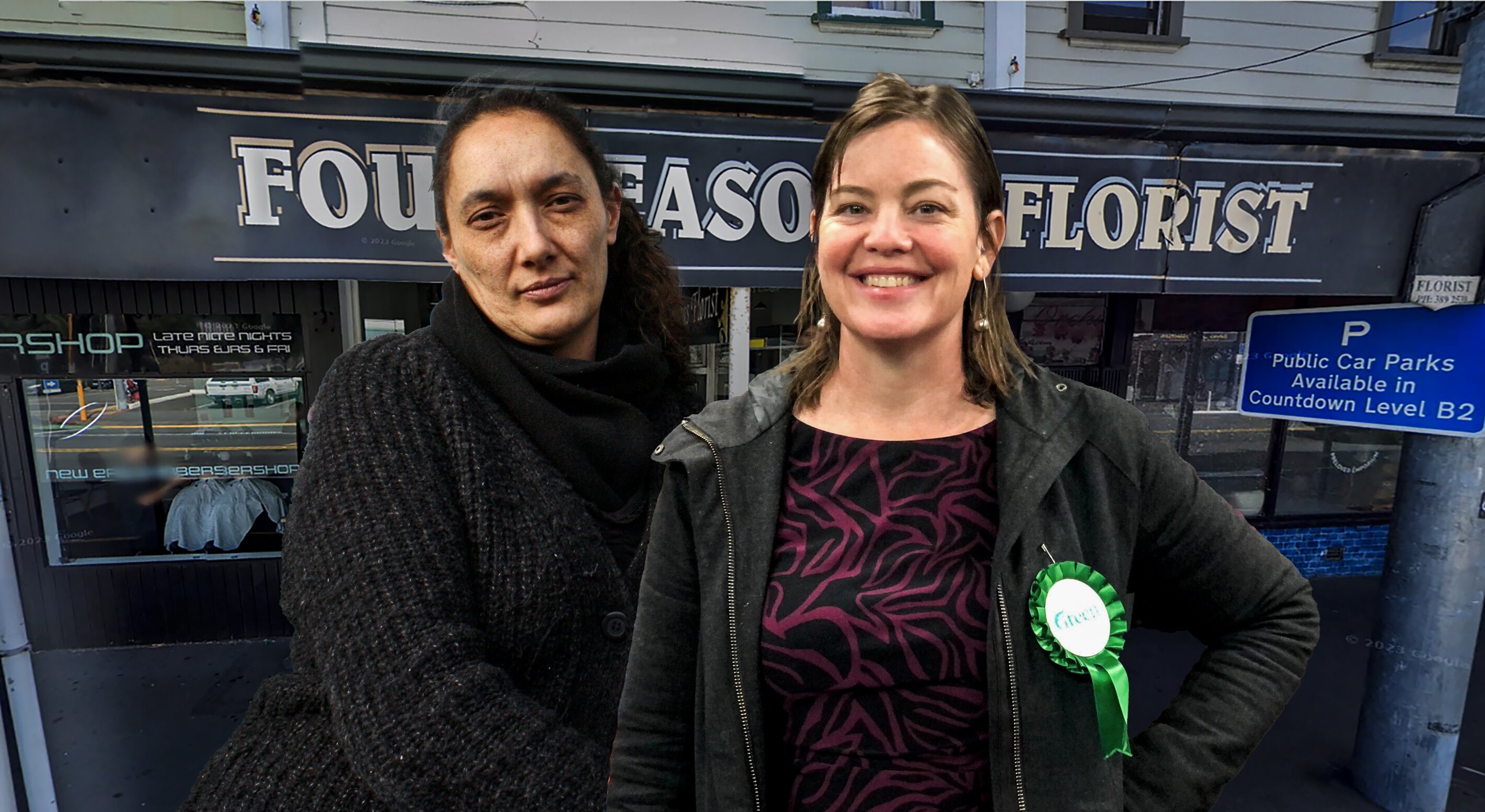 Four Seasons Florist in Newtown, Wellington, with Laura Newcombe (left) and Julie Anne Genter. Photo / Google Maps