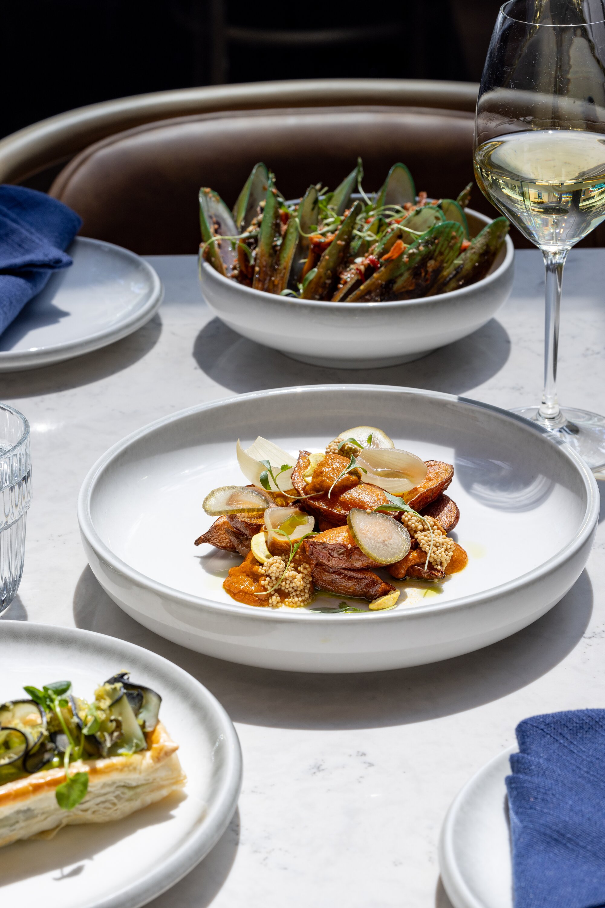 The kūmara, pāua and mussels at Trivet restaurant in the JW Marriott Hotel, Auckland. Photo / Babiche Martens