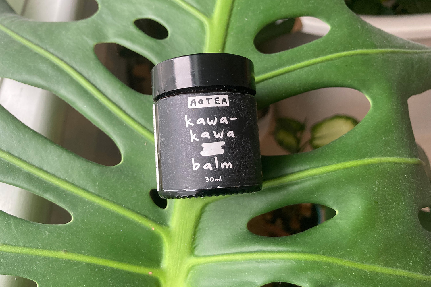 Aotea’s Kawakawa balm has a long list of potential uses and the small jar is easily reused for other purposes. Photo / Madeleine Crutchley