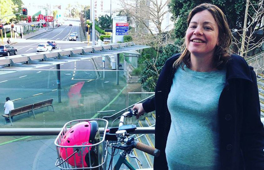 Julie Anne Genter cycled to Auckland Hospital to give birth.