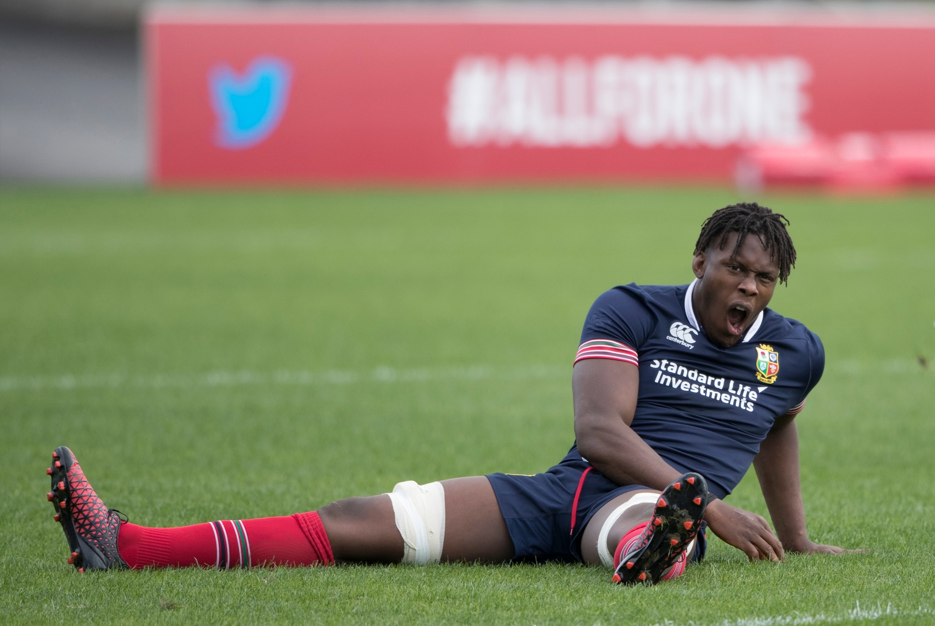 England lock Maro Itoje stretches out during the British and Irish Lions' 2017 tour of New Zealand. Photo / Brett Phibbs