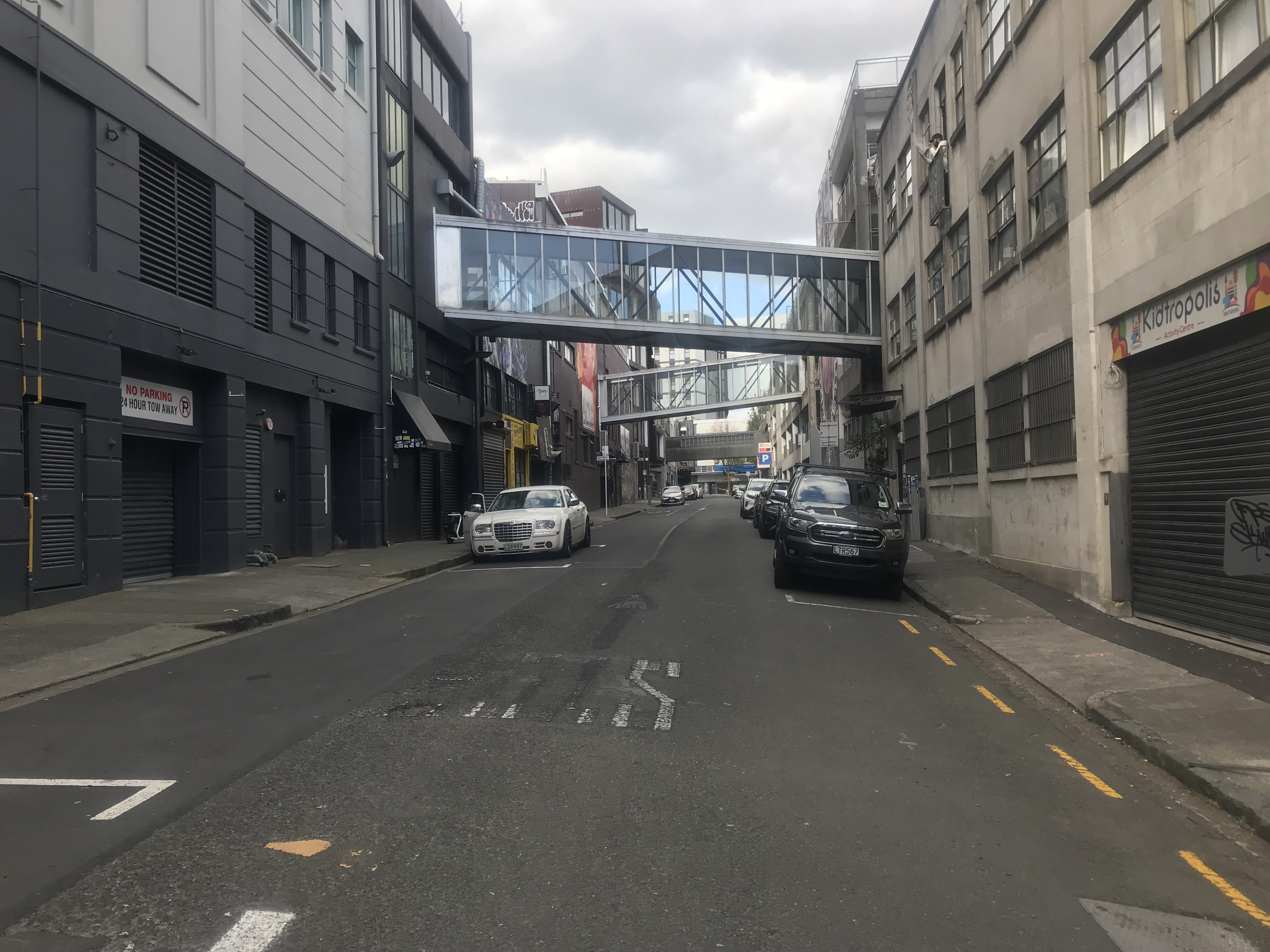 Cross St, looking east, away from the CRL station. The view for passengers coming out of the station will now remain much like this. Photo / Simon Wilson
