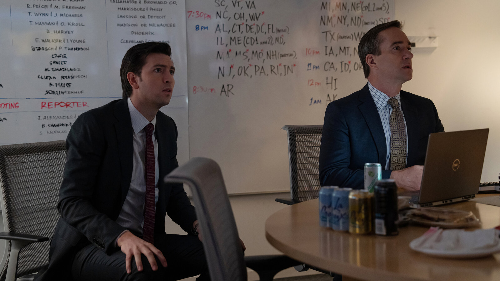 Nicholas Braun as Greg and Matthew Macfadyen as Tom Wambsgans in Episode 8 of 'Succession'.