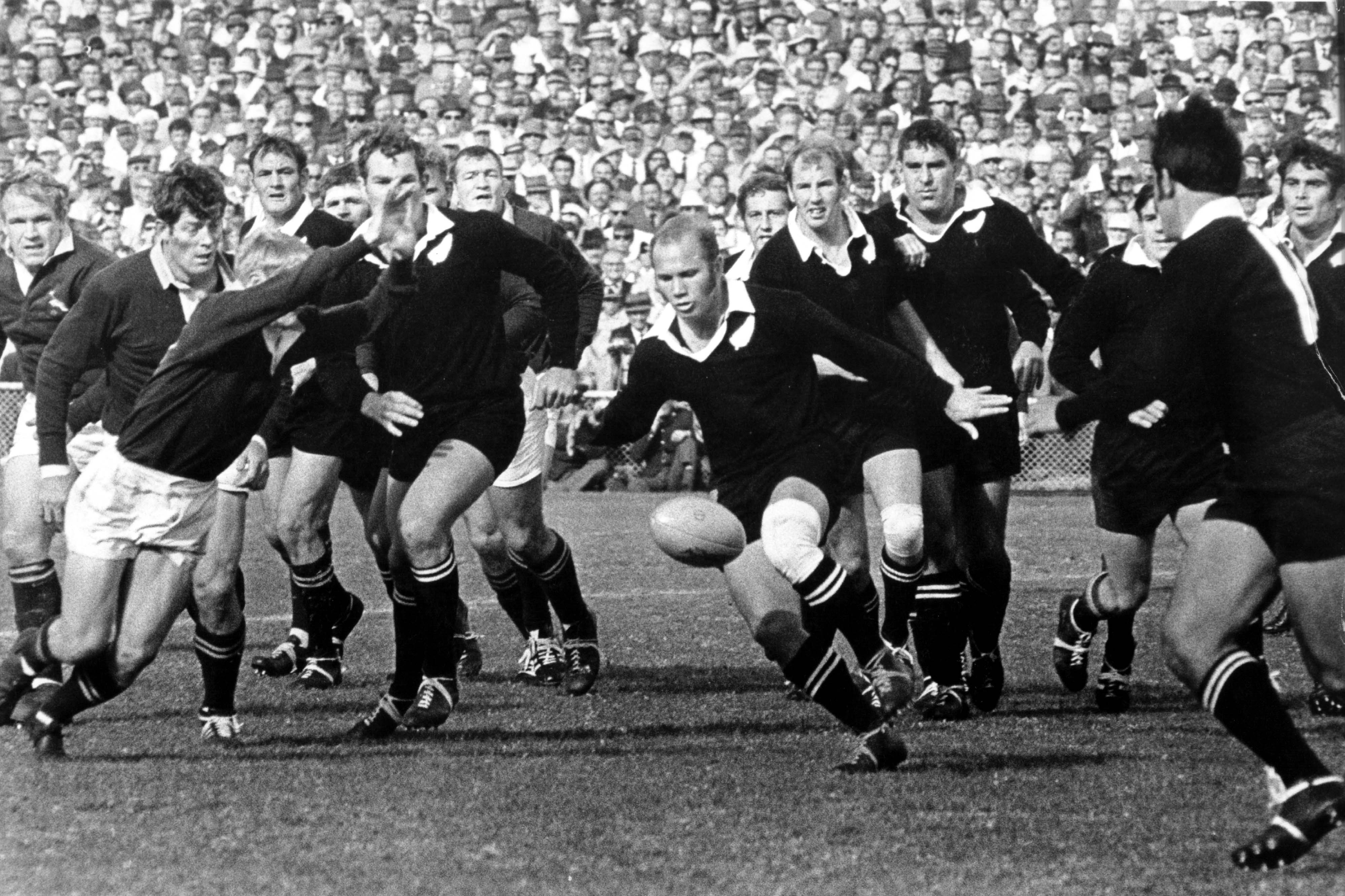 Sid Going in action during the rugby union test match between the All Blacks and South Africa in 1970. Photo / Photosport