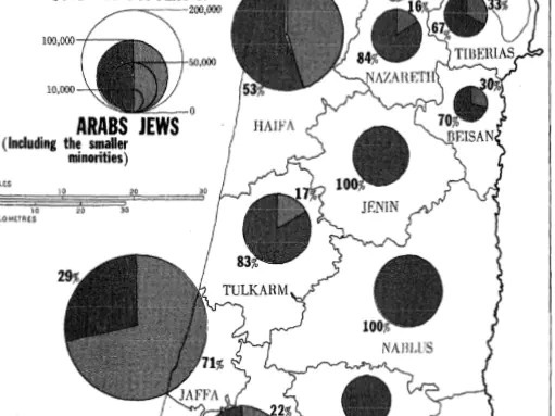 The distribution of Arab and Jewish populations in Palestine prior to 1947. Photo / Supplied