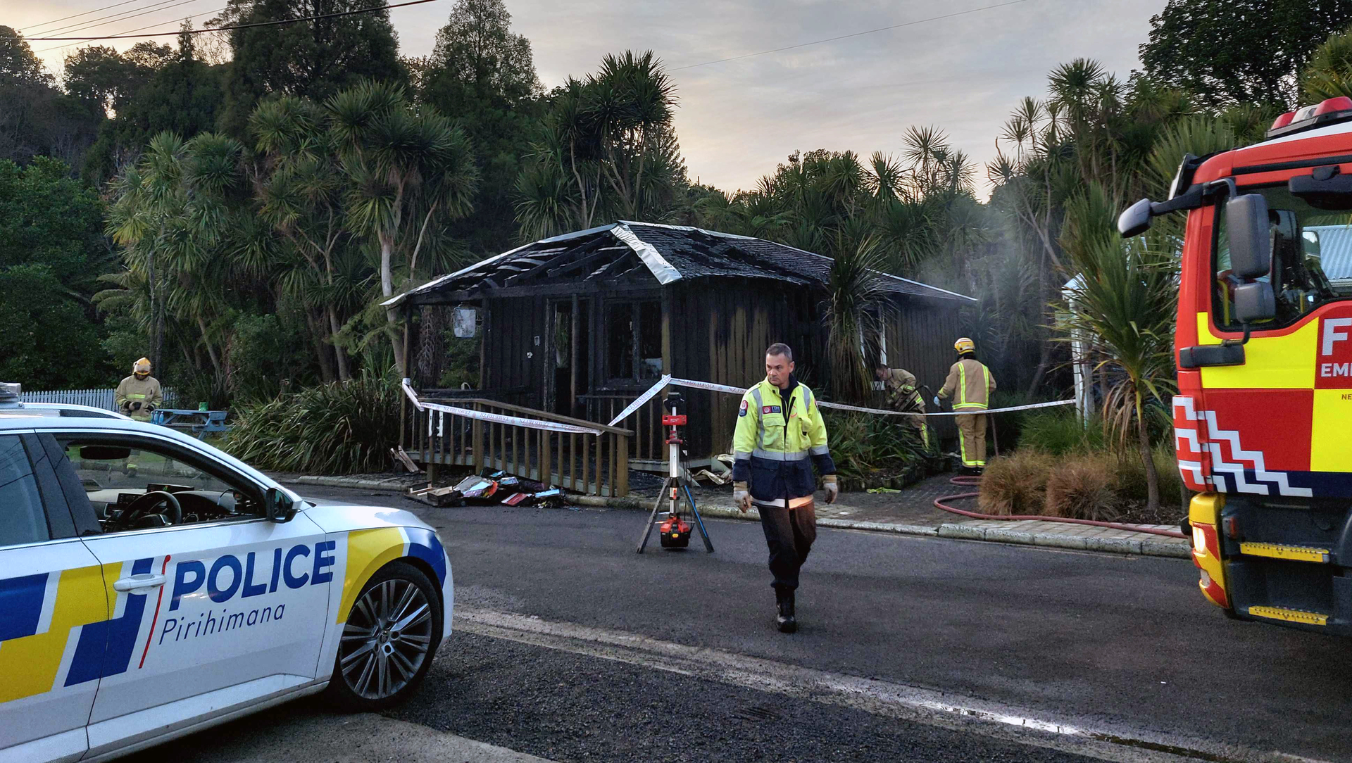 The Rainbow Youth and Gender Dynamix building after the fire at the Historic Village in June. Photo / Emma Houpt