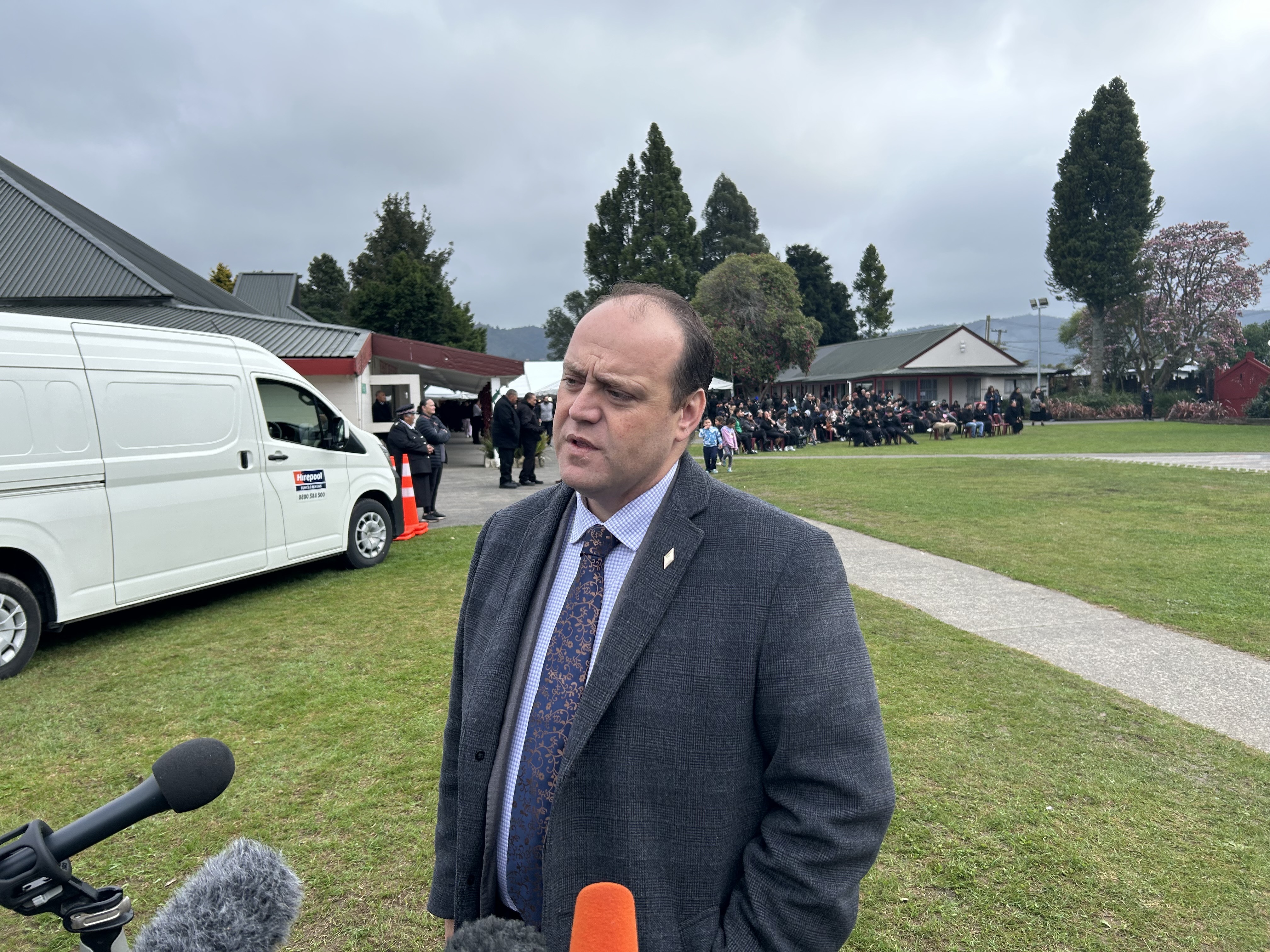 King Tūhietia's chief advisor Ngira Simmonds speaks to media at Tūrangawaewae Marae in Ngāruawāhia to mourn the passing of Māori King Tūheitia. Photo / Adam Pearse
