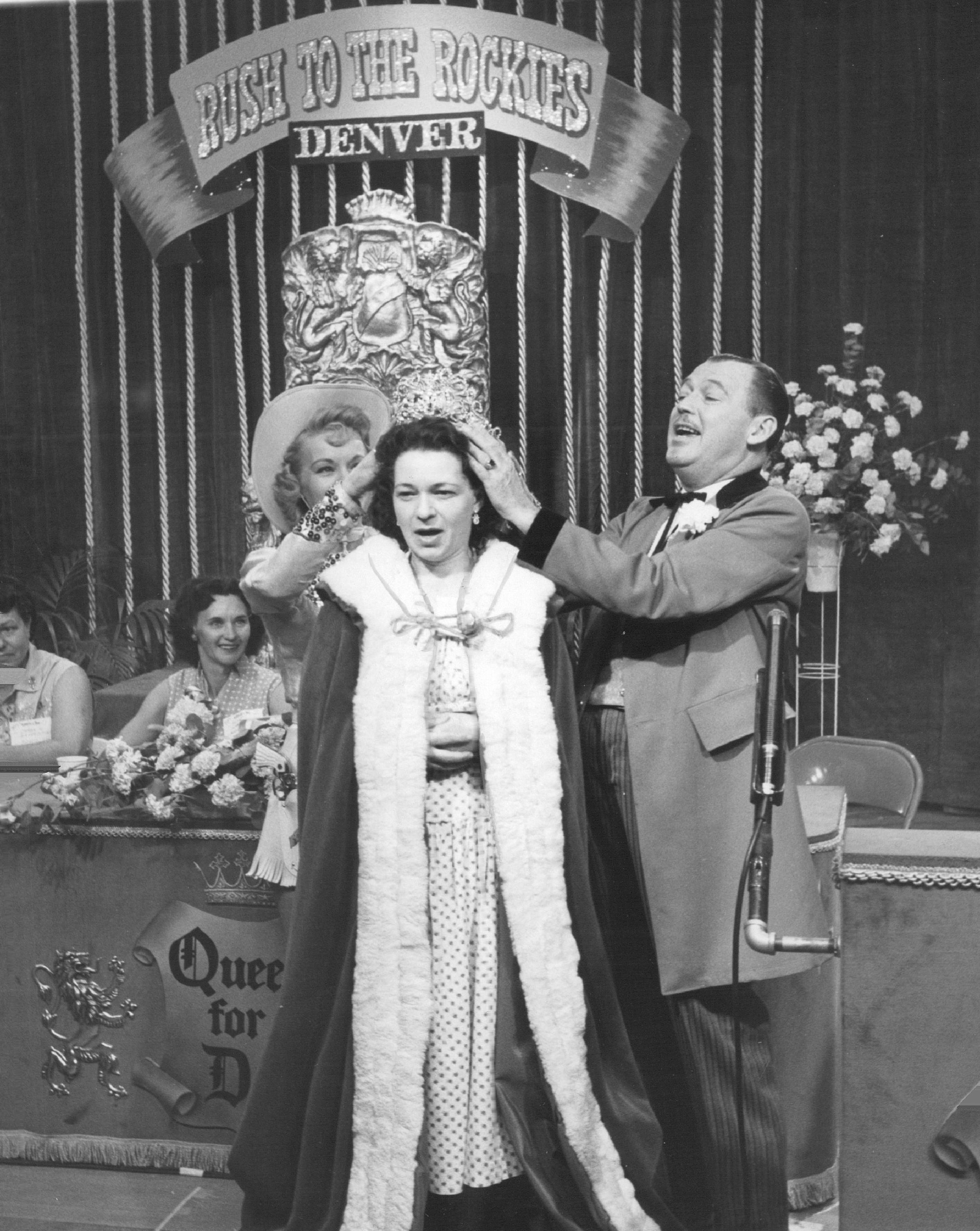 A big moment in 1959, where Jack Bailey and Maxine Reeves crown Mrs Margaret Smith, Denver mother of three, Queen for a Day. Photo / Getty Images