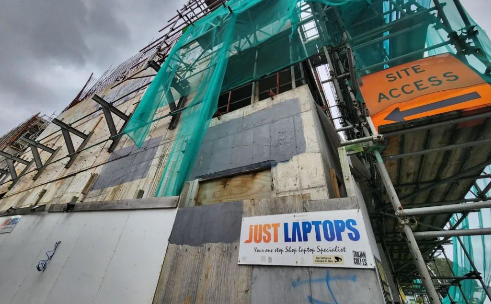 This Manukau Rd development has been left derelict for the past five years. Photo / RNZ