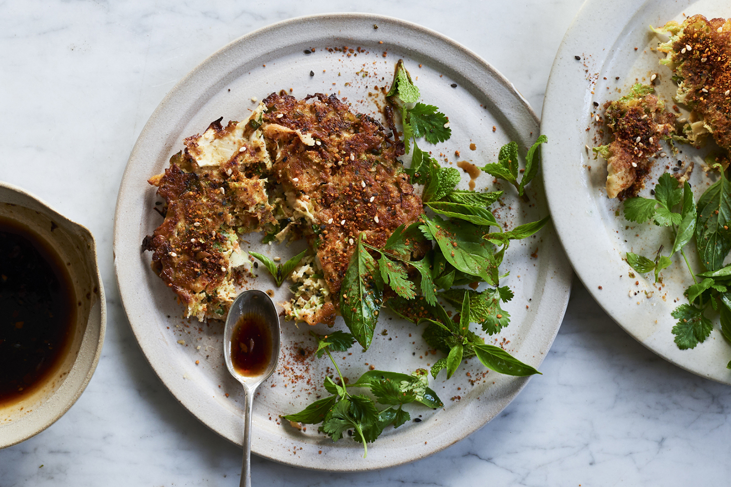 A Korean pancake from 'One: Pot, Pan, Planet'. Photo / Issy Croker