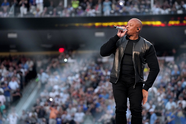 Dr Dre performing at the Super Bowl Halftime Show. Photo / Getty Images