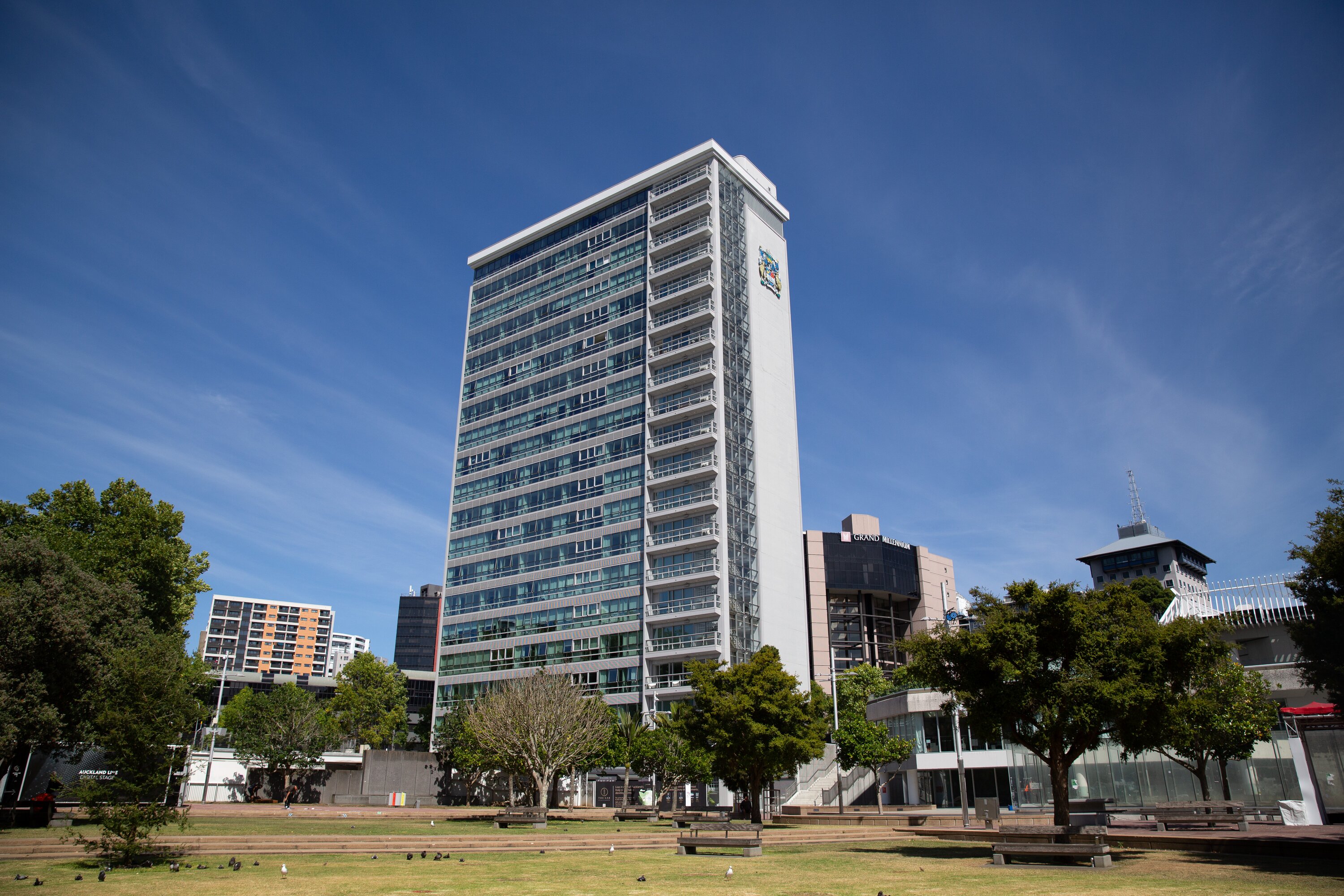 The civic administration building in Aotea Square, Auckland. 22nd February 2024, New Zealand Herald photograph by Sylvie Whinray
