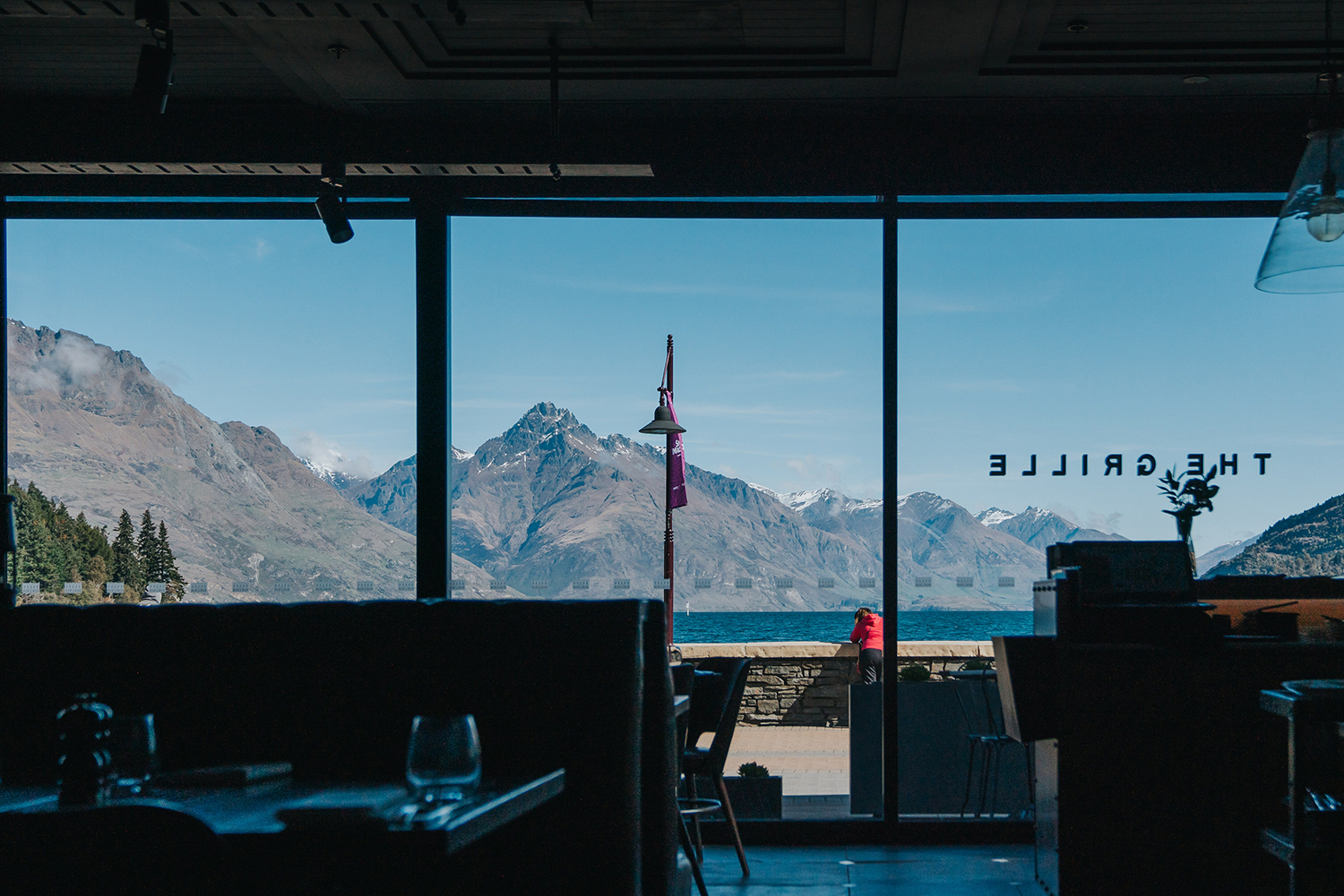 Perched on Marine Parade, restaurant The Grille takes in sweeping views of Lake Wakatipu.
