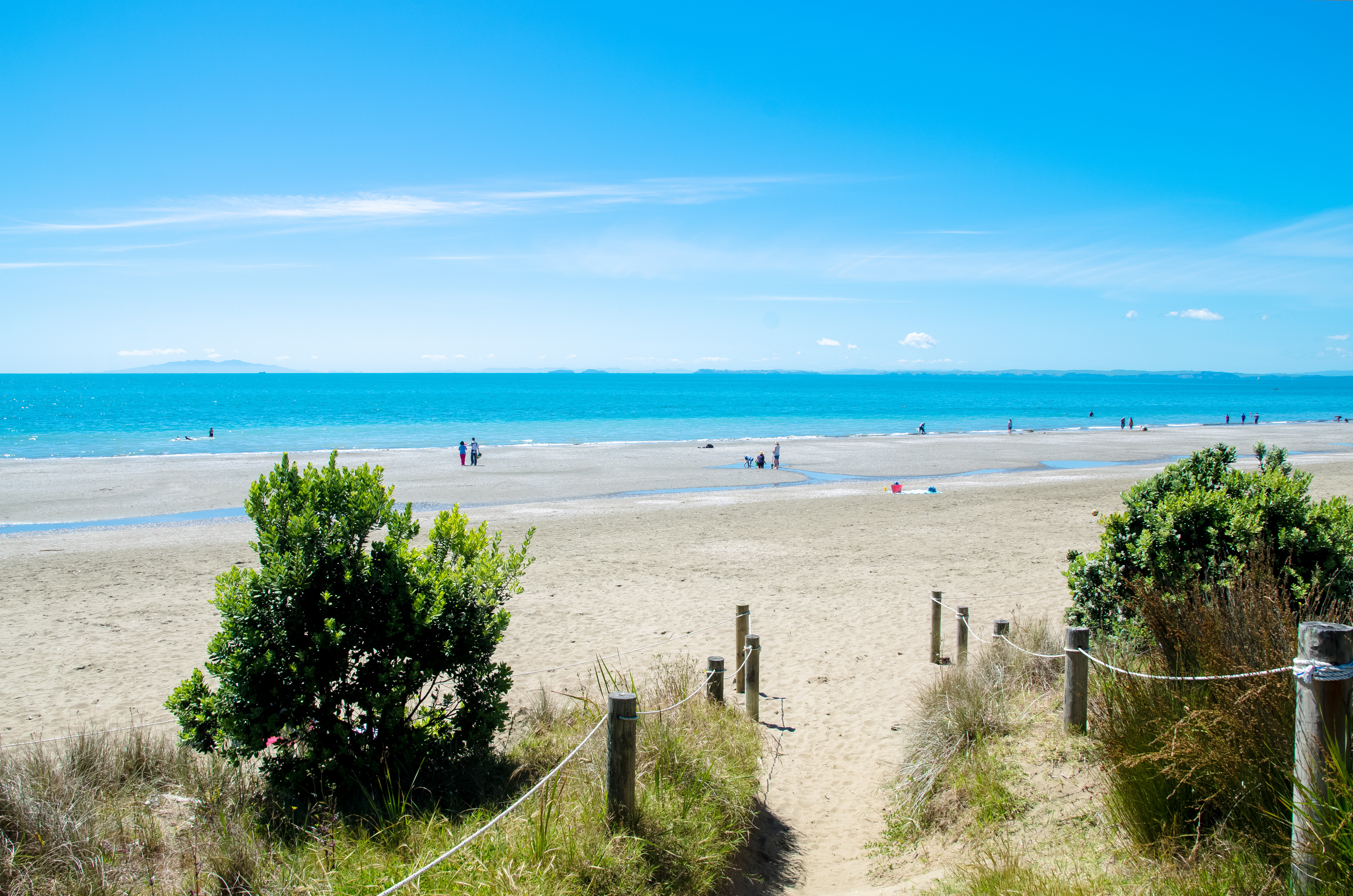 Long Bay, one of Auckland's newest city beaches, transformed from rolling hills to a vibrant area with a supermarket and shopping centre in the past decade. Photo / 123rf
