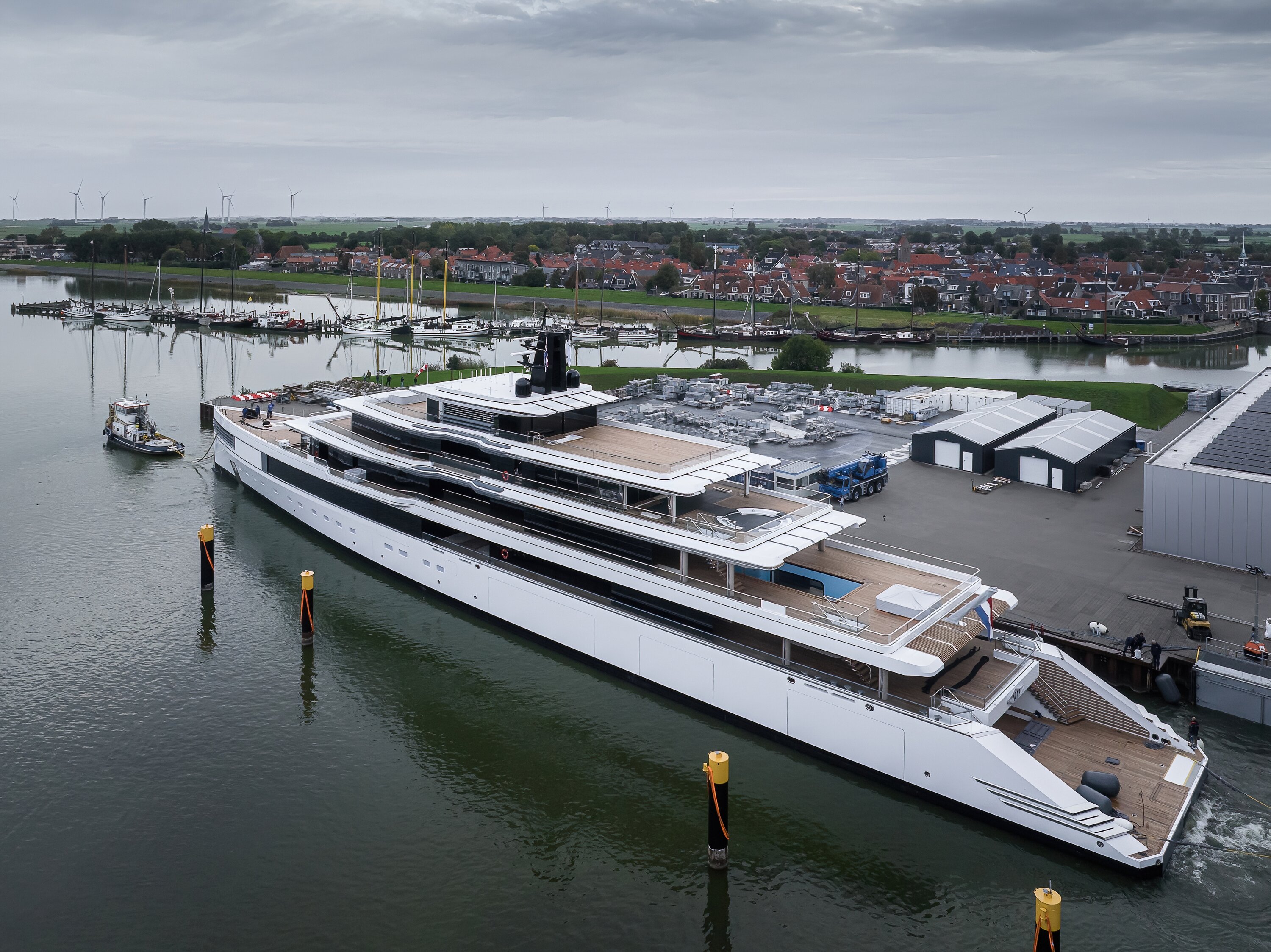 Project 1011 a 102.6 metre superyacht was seen cruising in Bergen, Norway, on its maiden voyage to its owner, New Zealand's richest man Graeme Hart. Photo / Ferrymead