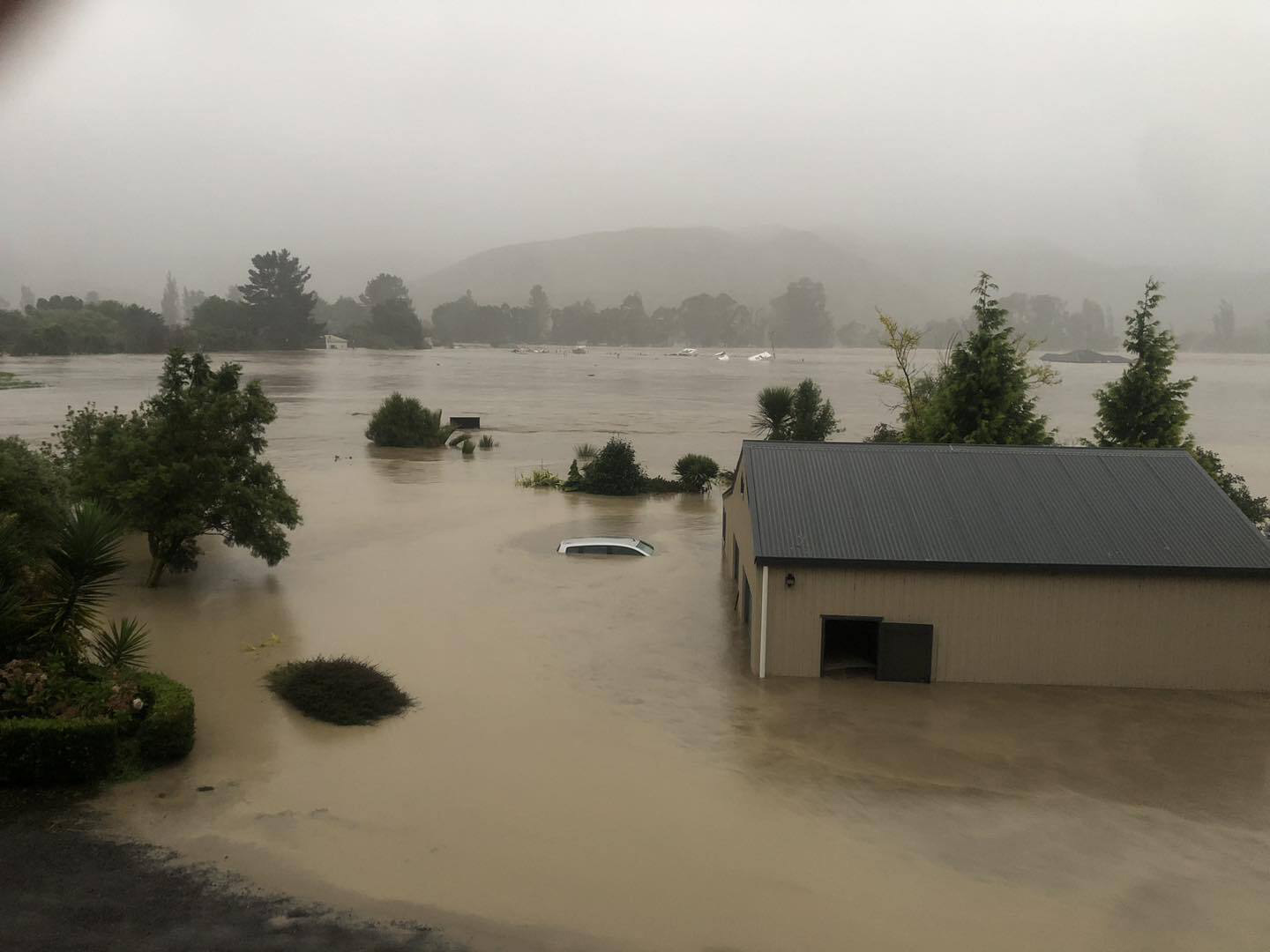 Flooding in Eskdale, Napier, due to Cyclone Gabrielle. Photo / Supplied