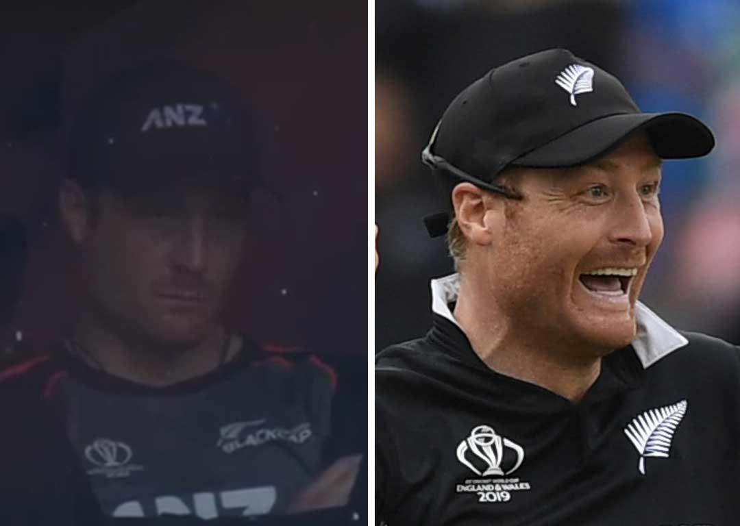 A much happier Martin Guptill after getting the run out of M.S Dhoni. Photos Sky Sport/Getty Images