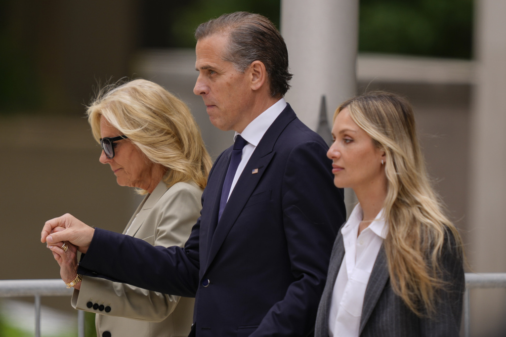 First lady Jill Biden, Hunter Biden and Melissa Cohen Biden outside federal court after the jury delivered its verdict, June 11, 2024. Photo / AP