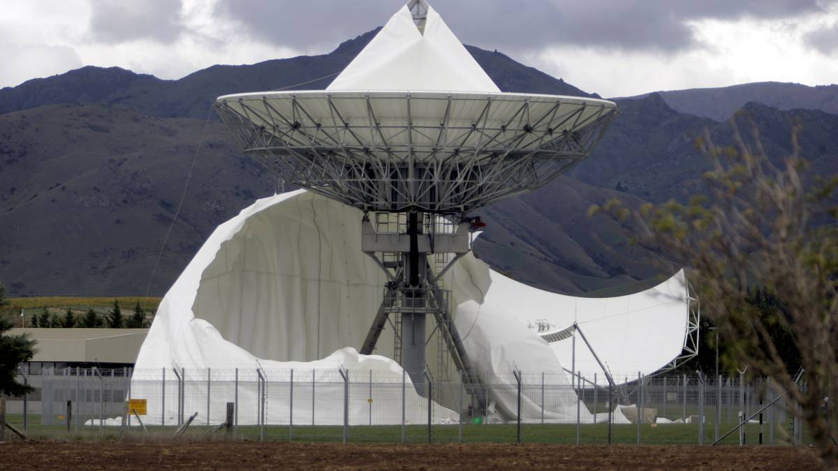 A 2008 vandalism attack punctured one of the two inflatable Waihopai Valley domes, revealing the technology hidden inside.