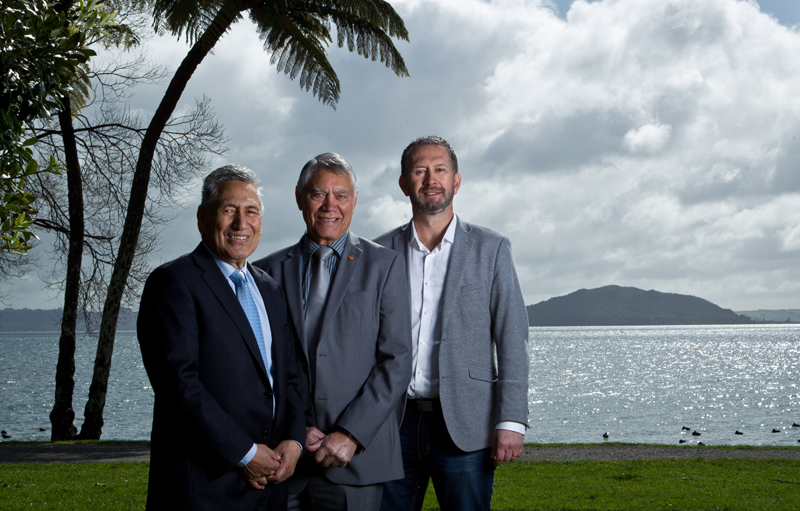 Monty Morrison, left, Malcolm Short and David Tapsell at the development site. Photo/Stephen Parker