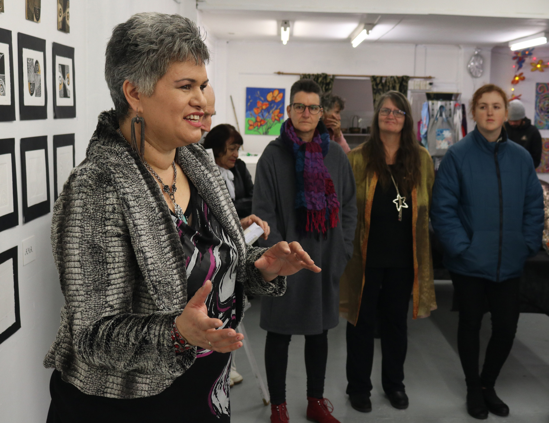 Te Pu o te Wheke Art Gallery founder Sasha Wilson is hosting 'Wawata' an exhibition of works inspired by Te Rā, the last remaining Maori woven sail. Photo / Peter de Graaf