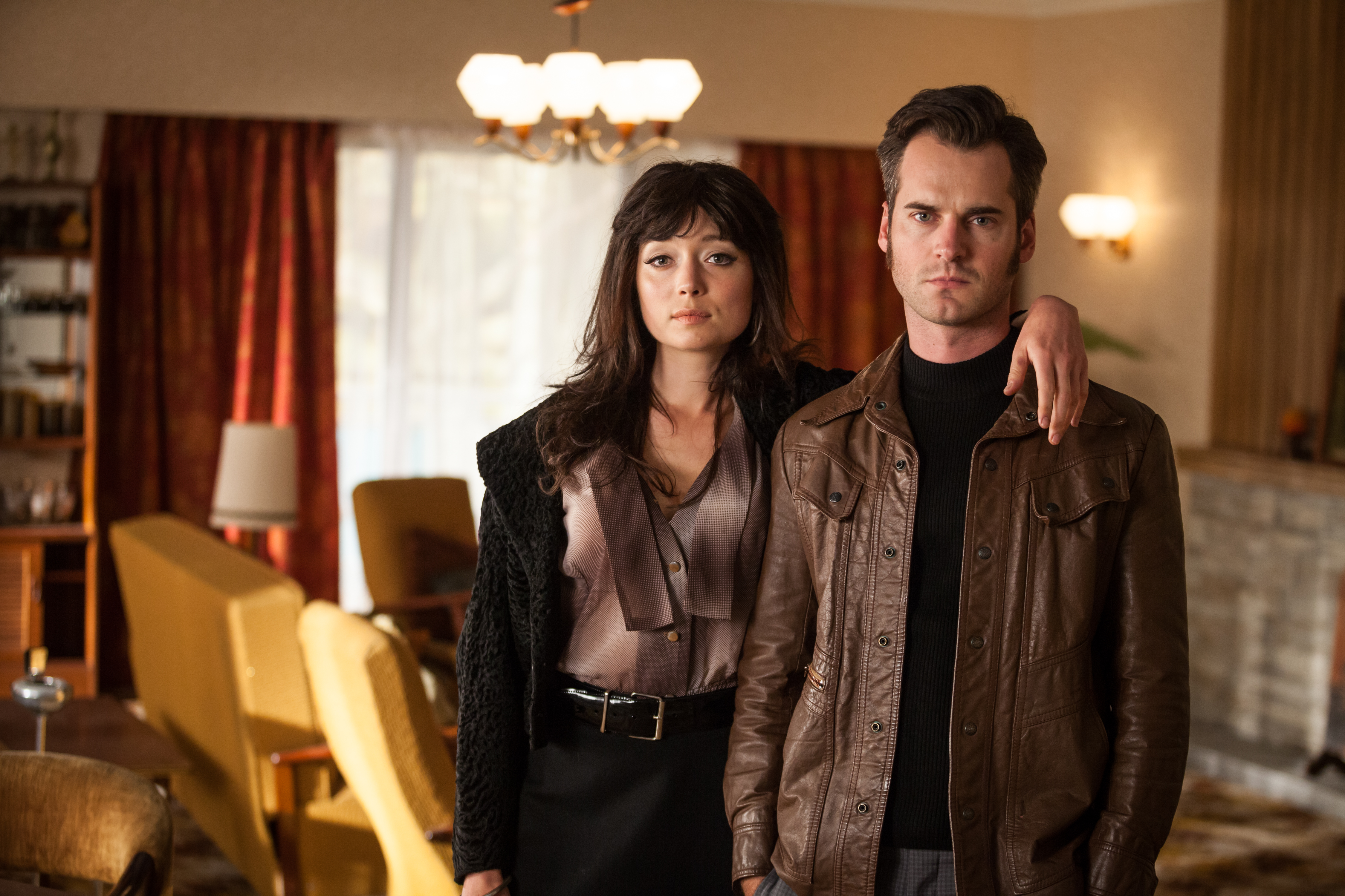 Antonia Prebble and David de Lautour as Rita and Ted West in Westside.
