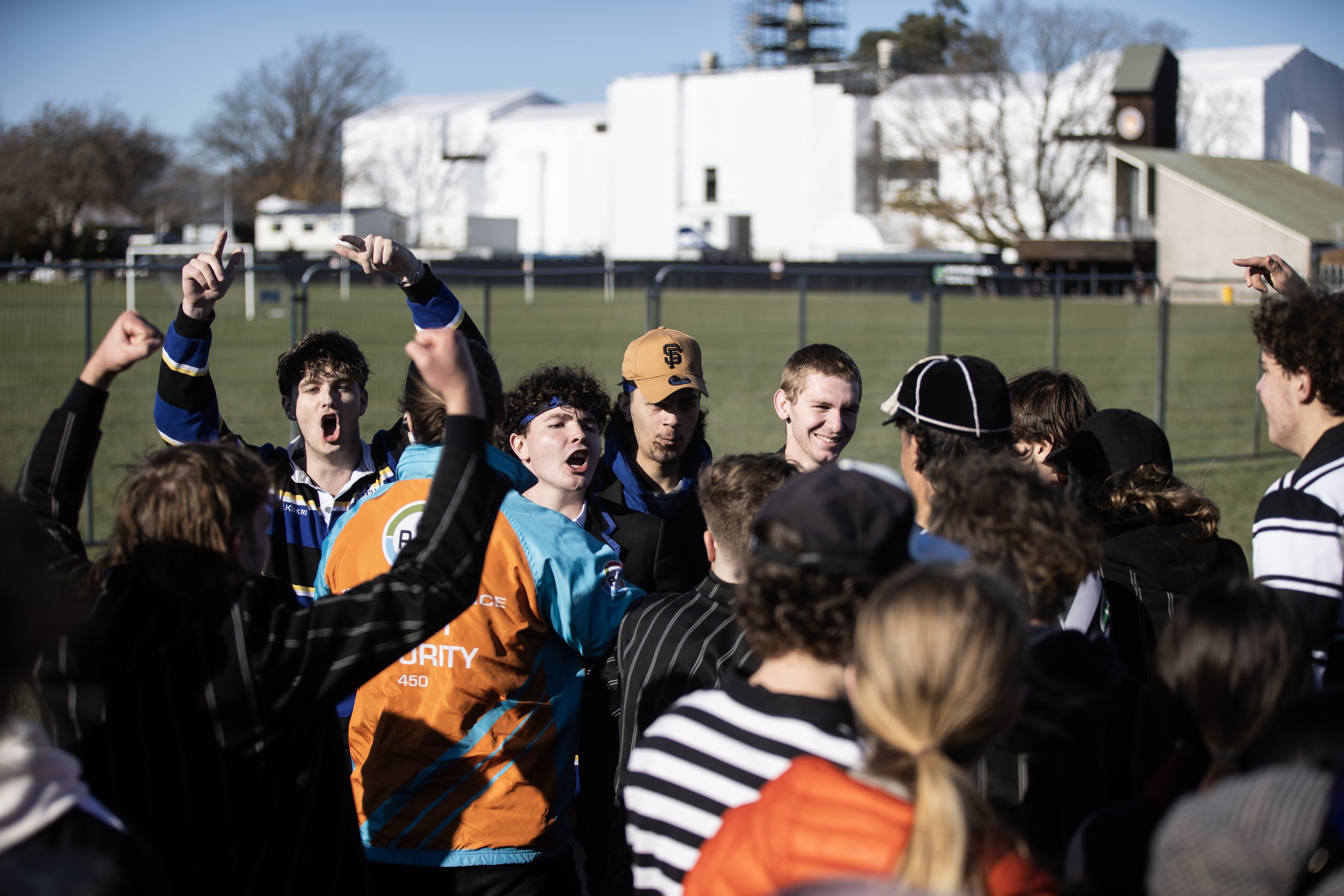 A fight broke out at this year's annual first XV rugby grudge match between Christchurch Boys’ High School and Christ’s College. Photo / George Heard