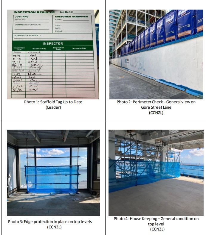 Inside Seascape tower in February, weekly site inspection report. Photos / Supplied