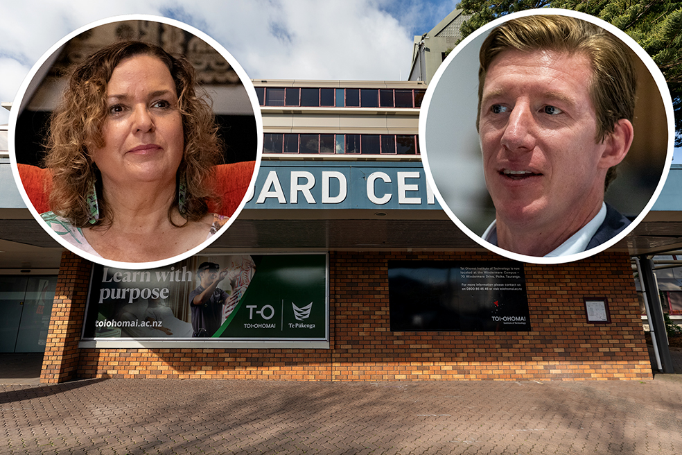 Labour list MP Jan Tinetti and Tauranga National MP Sam Uffindell expressed support for the Bongard Centre forming part of a Knowledge Precinct. Photos / Alex Cairns