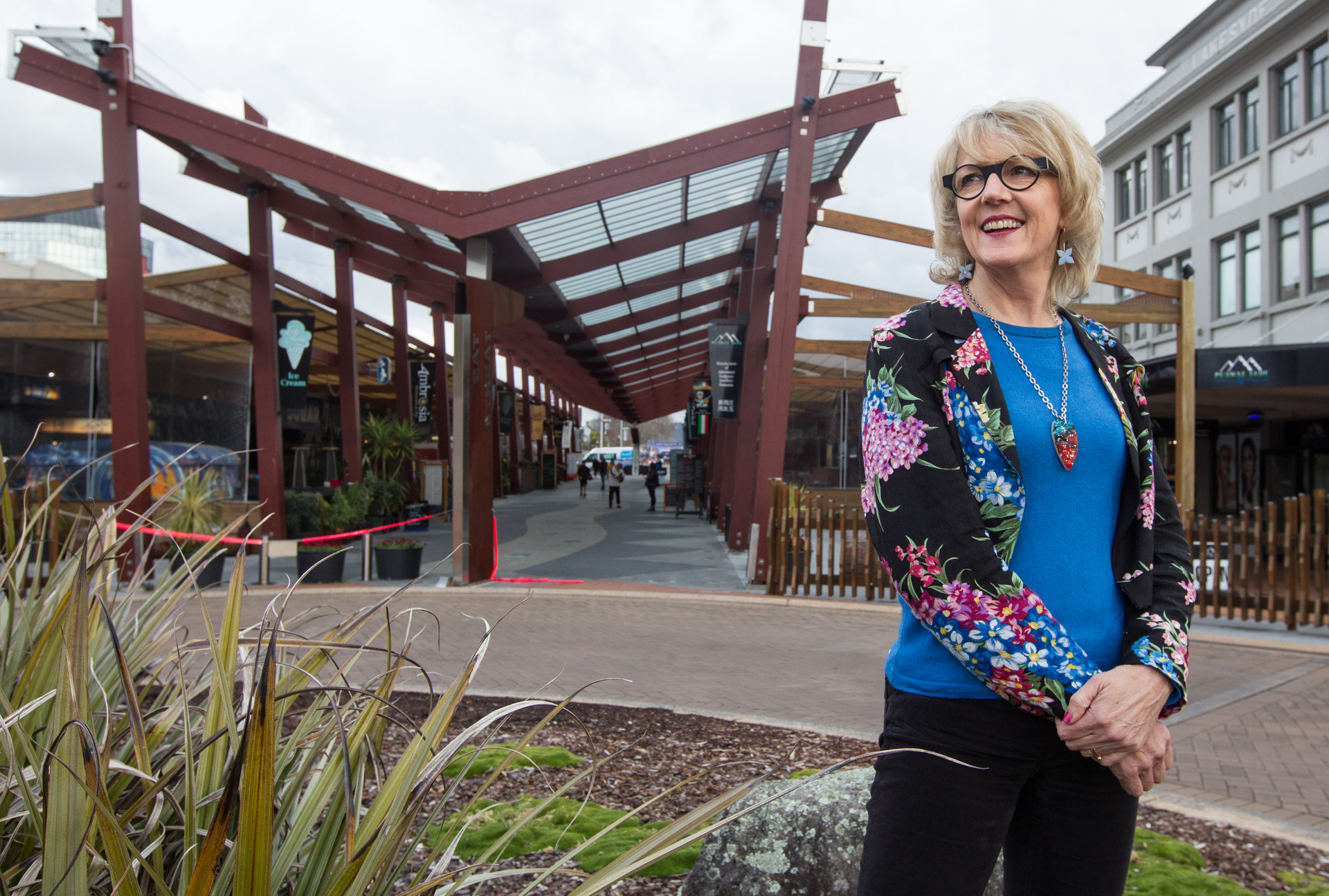 Rotorua Lakes District councillor Karen Hunt at Eat Streat. Photo / Stephen Parker