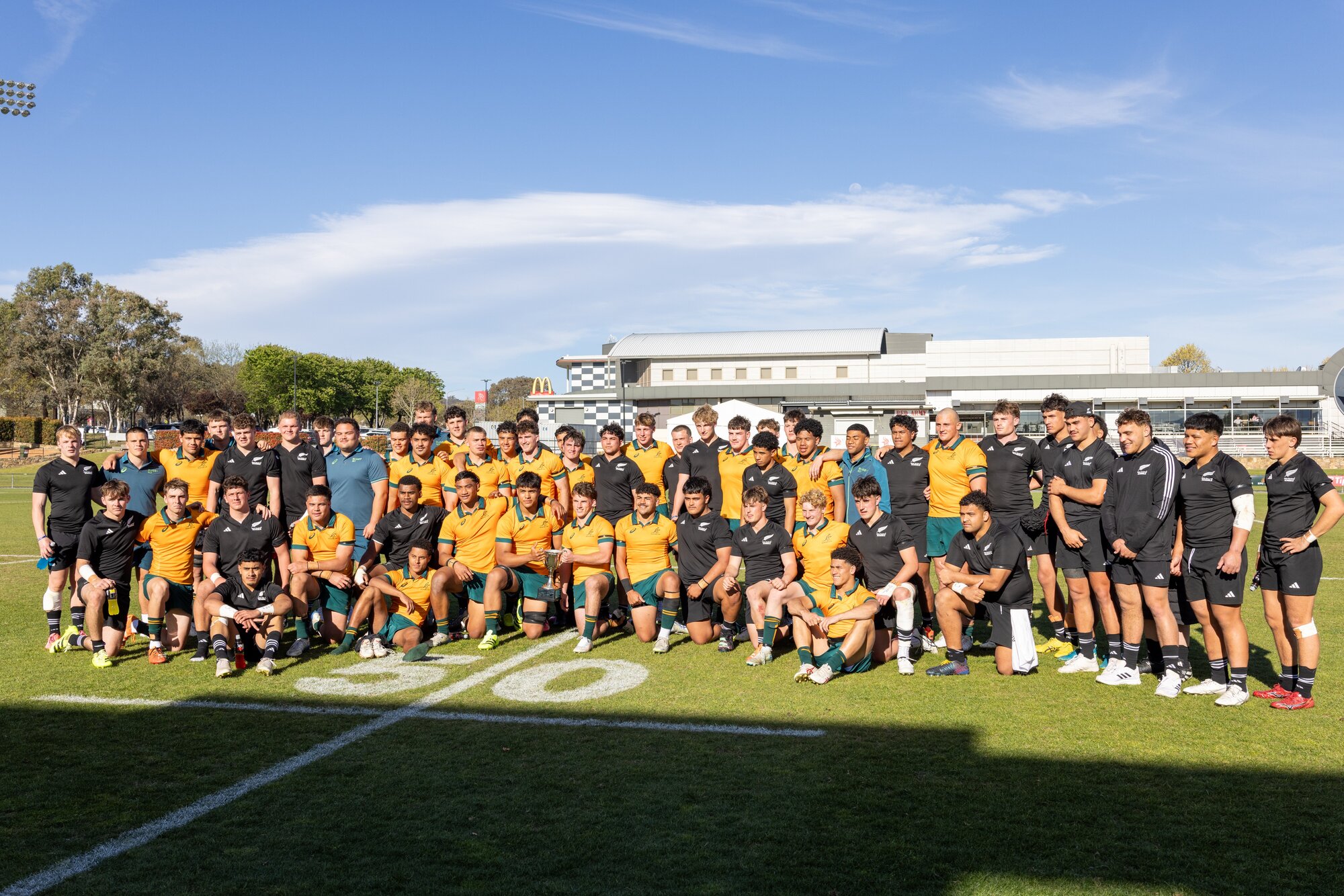 The Australian U18s and New Zealand Schools teams, in Canberra. Photo / SmartFrame
