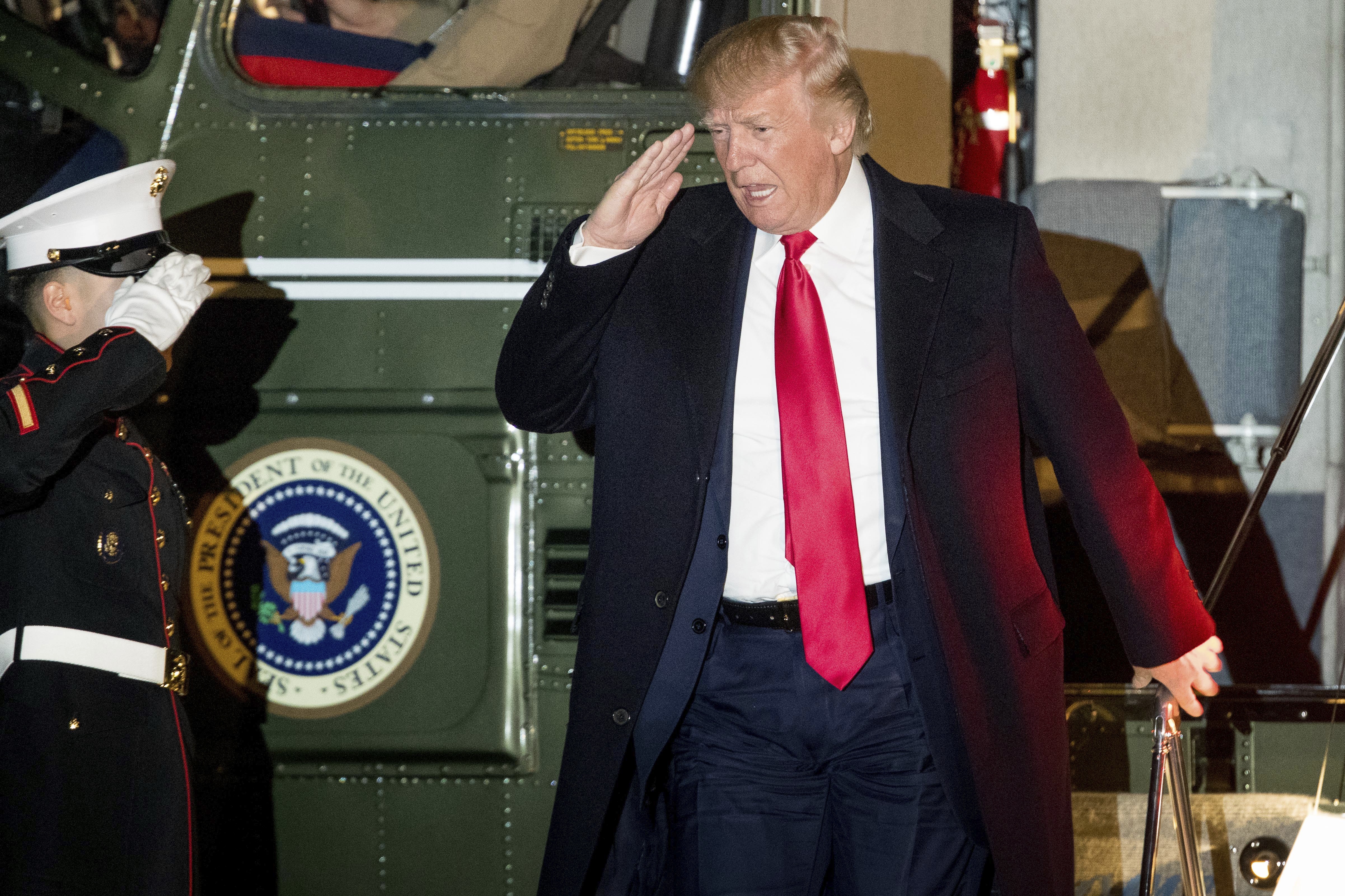 President Donald Trump arrives at the White House in Washington. Photo / Getty Images