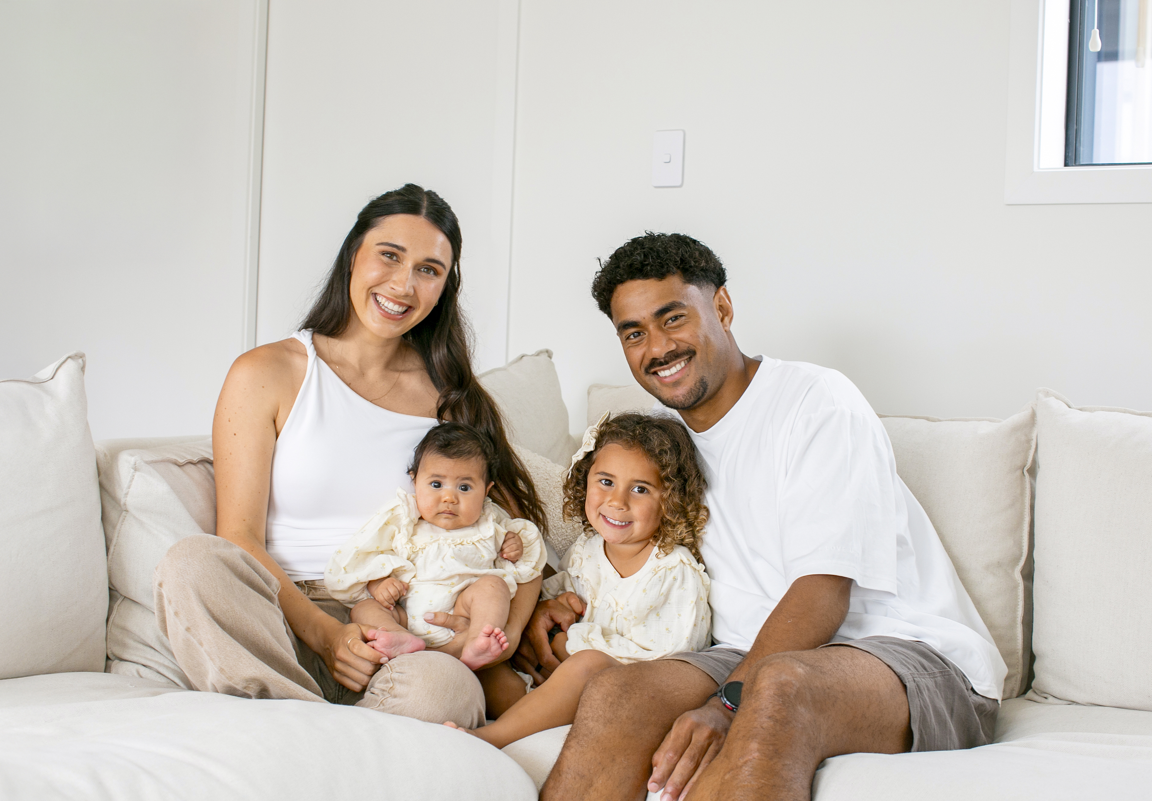 While the injury was shattering for the flying wing, the couple have taken the positives from having Emoni home to share Nyla’s newborn milestones. Photo / Maree Wilkinson