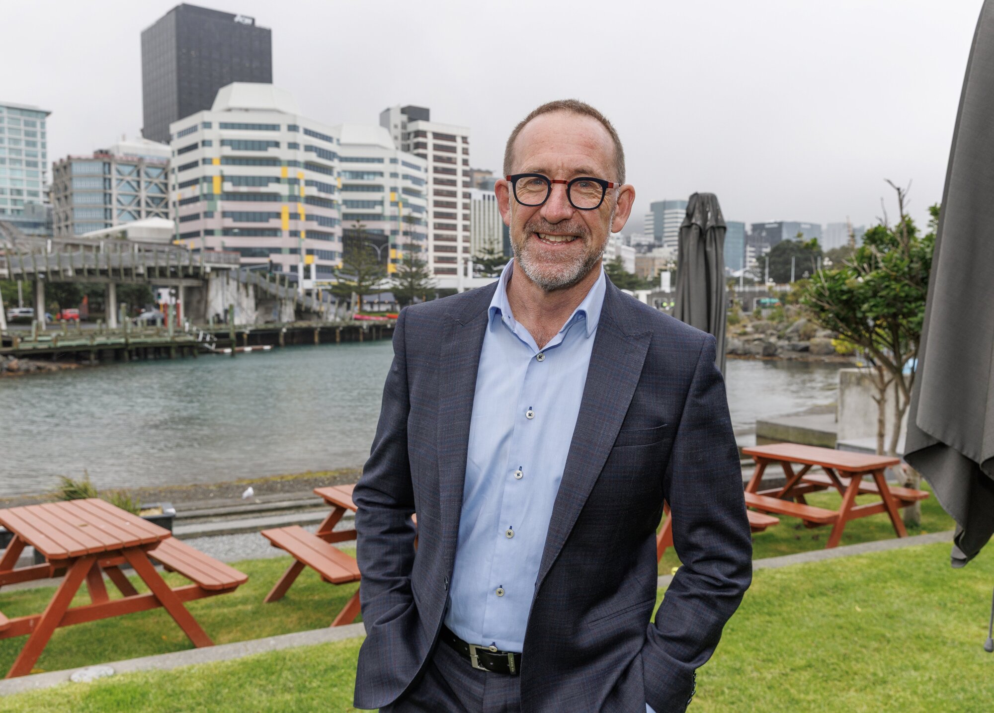 New Wellington mayor Andrew Little after receiving the results of the election at the Wharewaka Function Centre. Photo / Mark Mitchell














