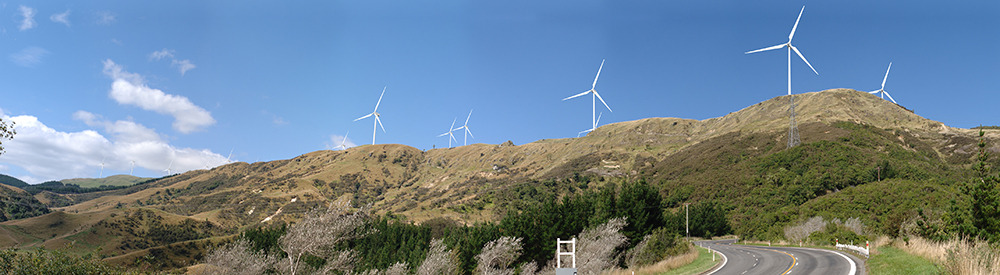 Meridian Energy will soon start construction on the Harapaki Wind Farm, shown here as a computer simulation, about 35 kilometres northwest of Napier Airport. Photo / Meridian Energy