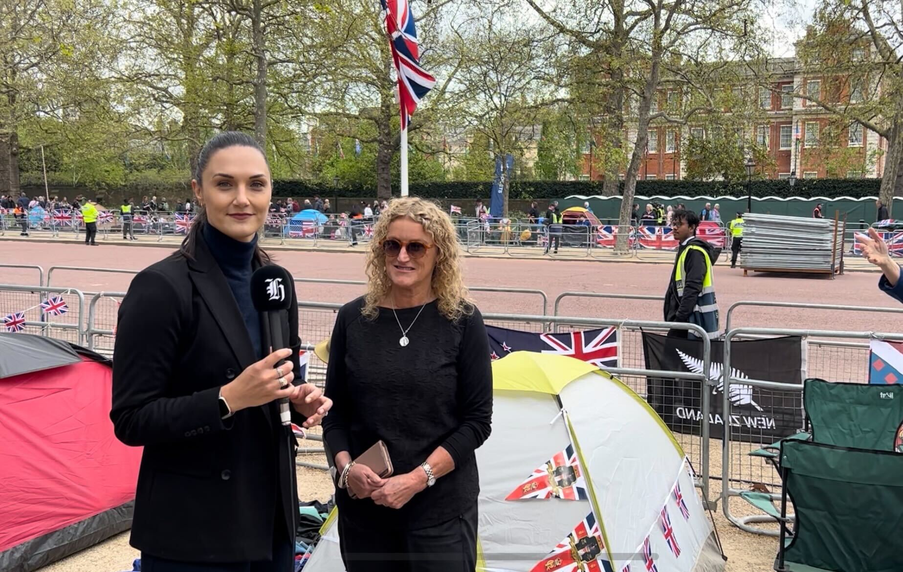 Mo from Christchurch has camped out on The Mall in London. Photo / NZ Herald