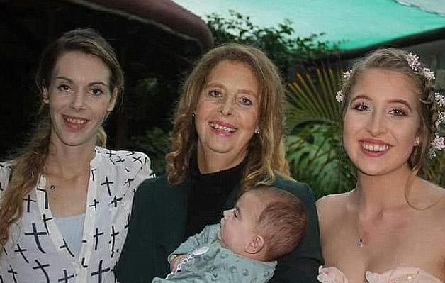 Errol's former wife Heide is seen holding baby Elliot Rush, with Jana left and daughter Asha, right. Photo / via Facebook